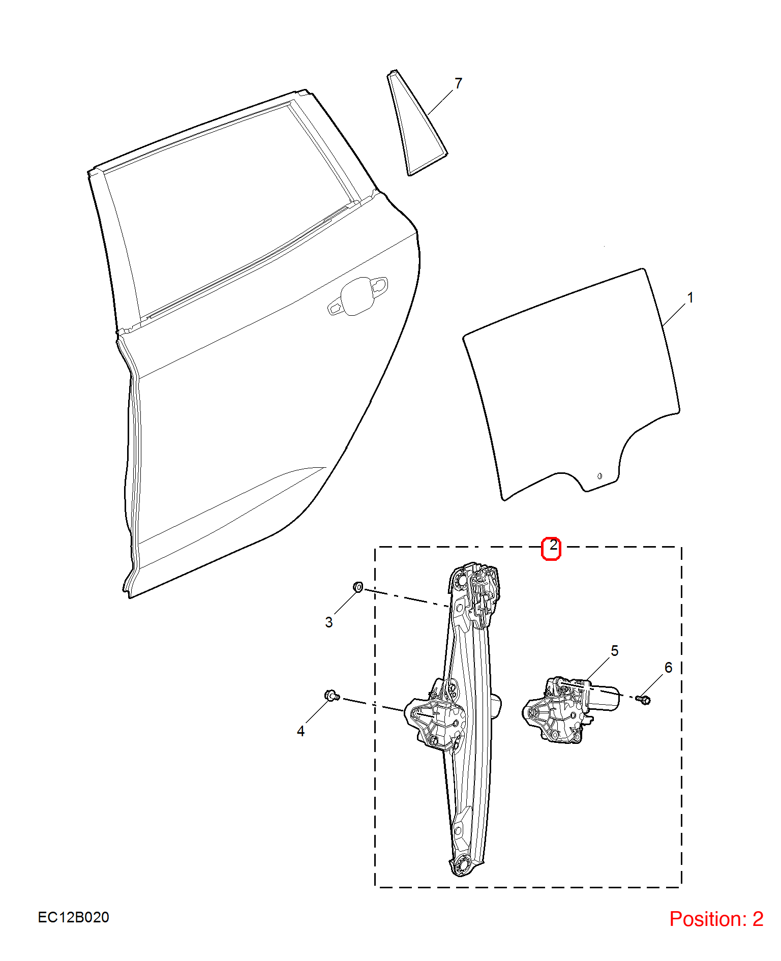 MG Rear Left Door Window Regulator OEM 10853709 FOR MG5 10853709-MG_OEM