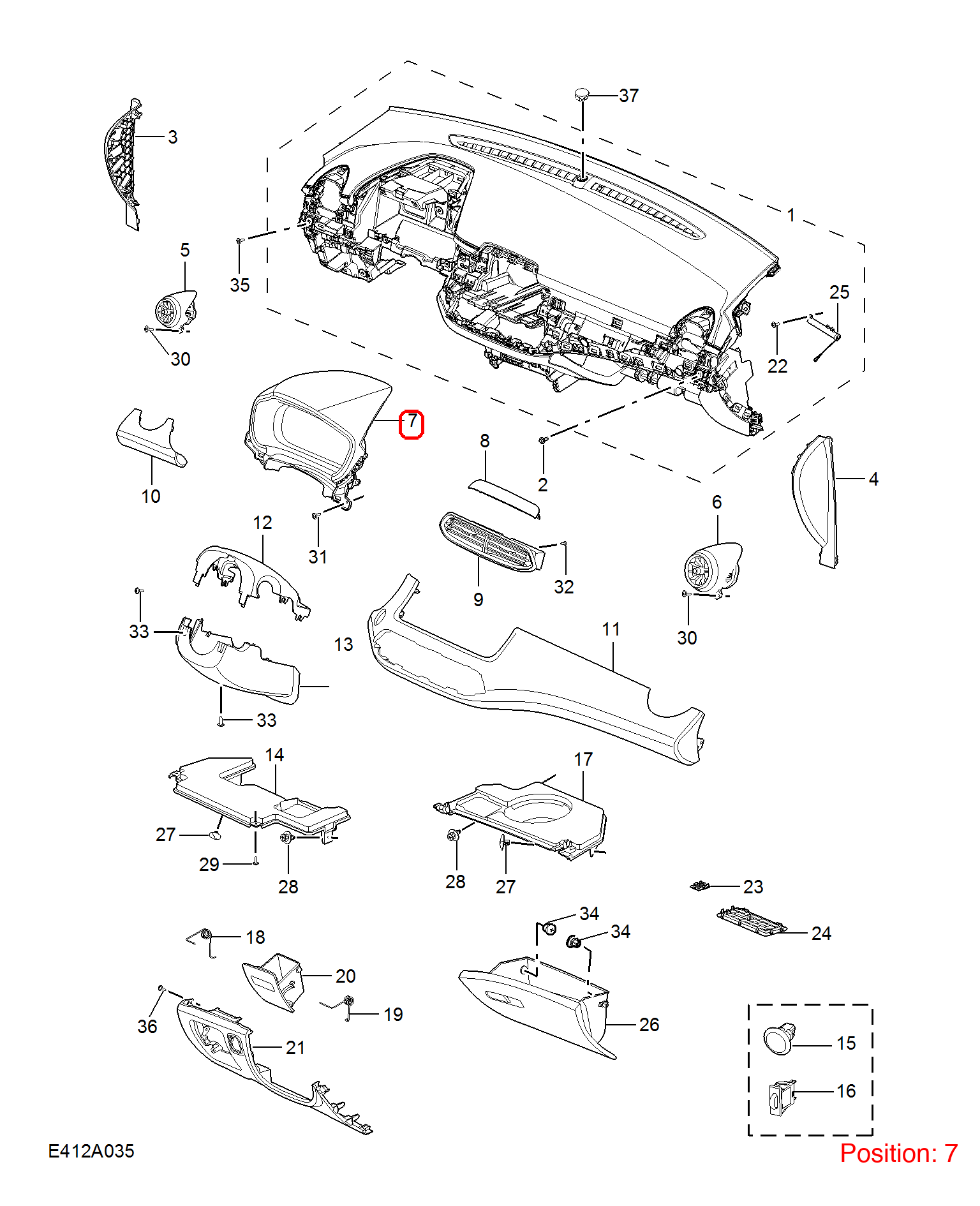 MG Combination instrument trim panel OEM 10857877ASH FOR MG 10857877ASH-MG_OEM