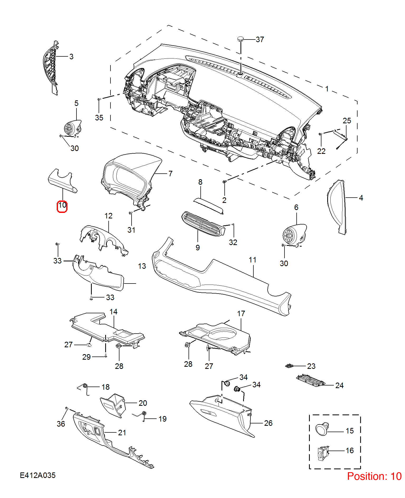 MG Air conditioning vent trim panel OEM 10857878ASH FOR MG 10857878ASH-MG_OEM