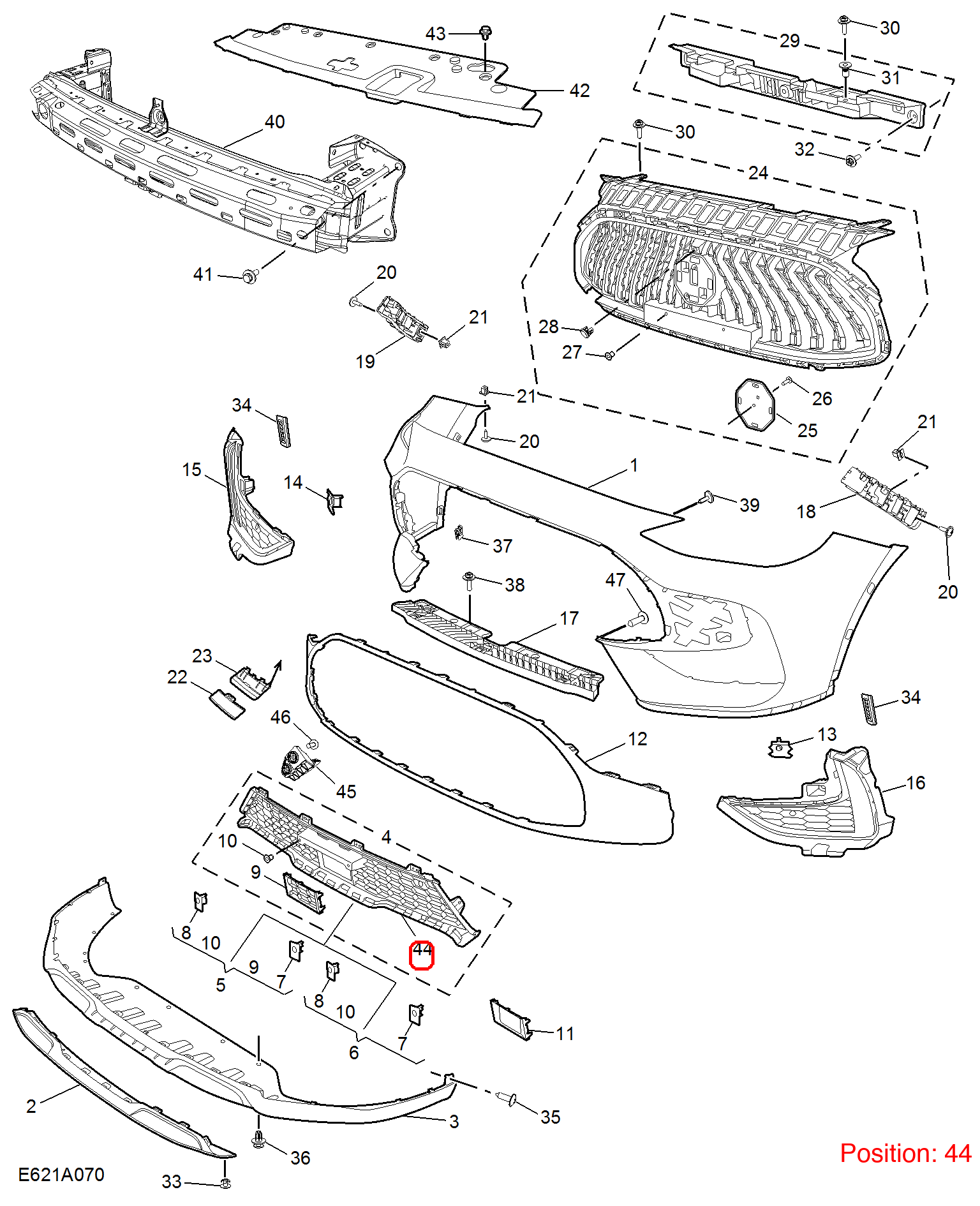 MG Bumper grille OEM 10878159 FOR MG 10878159-MG_OEM