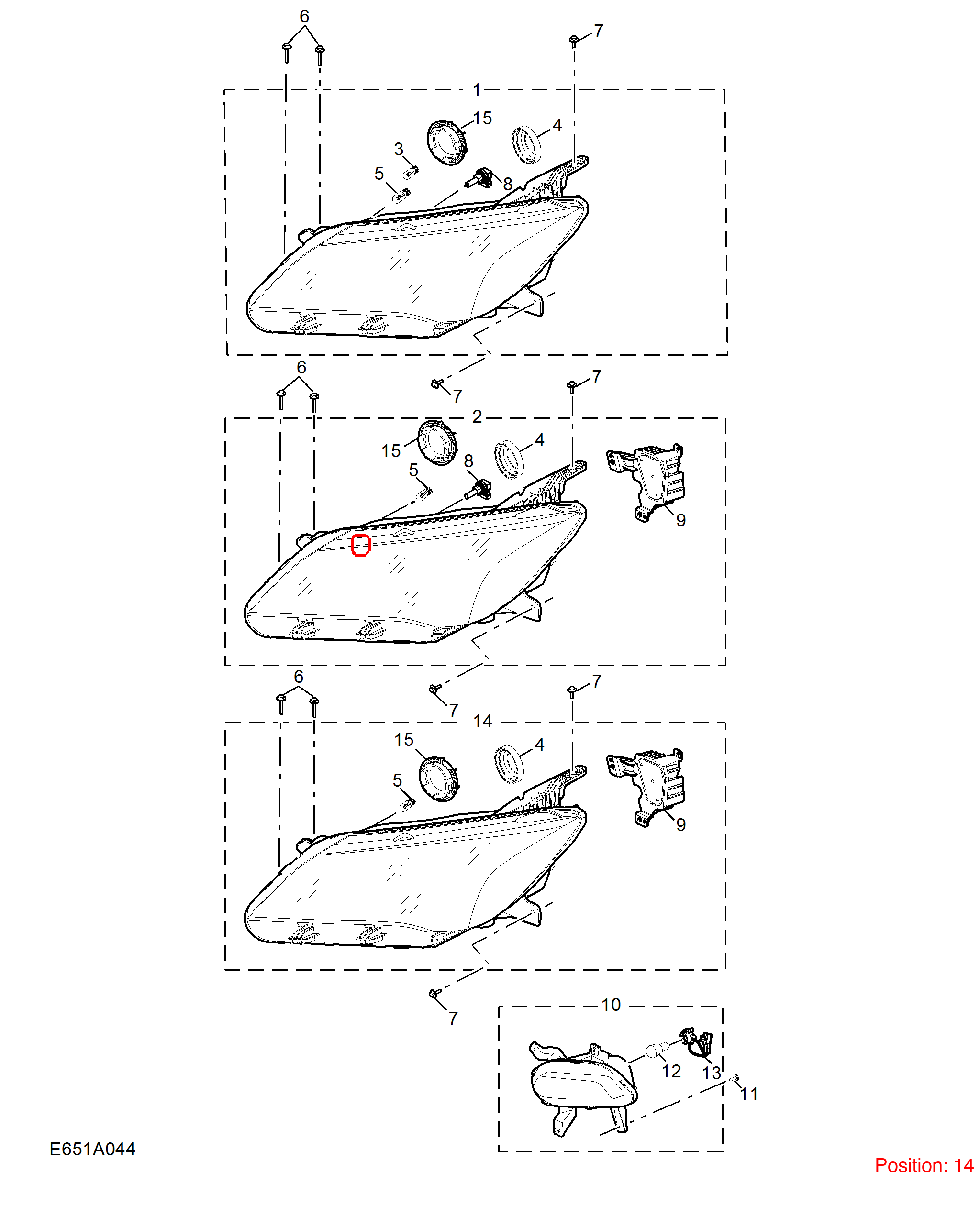 MG Headlight OEM 10884928 FOR MG5 10884928-MG_OEM