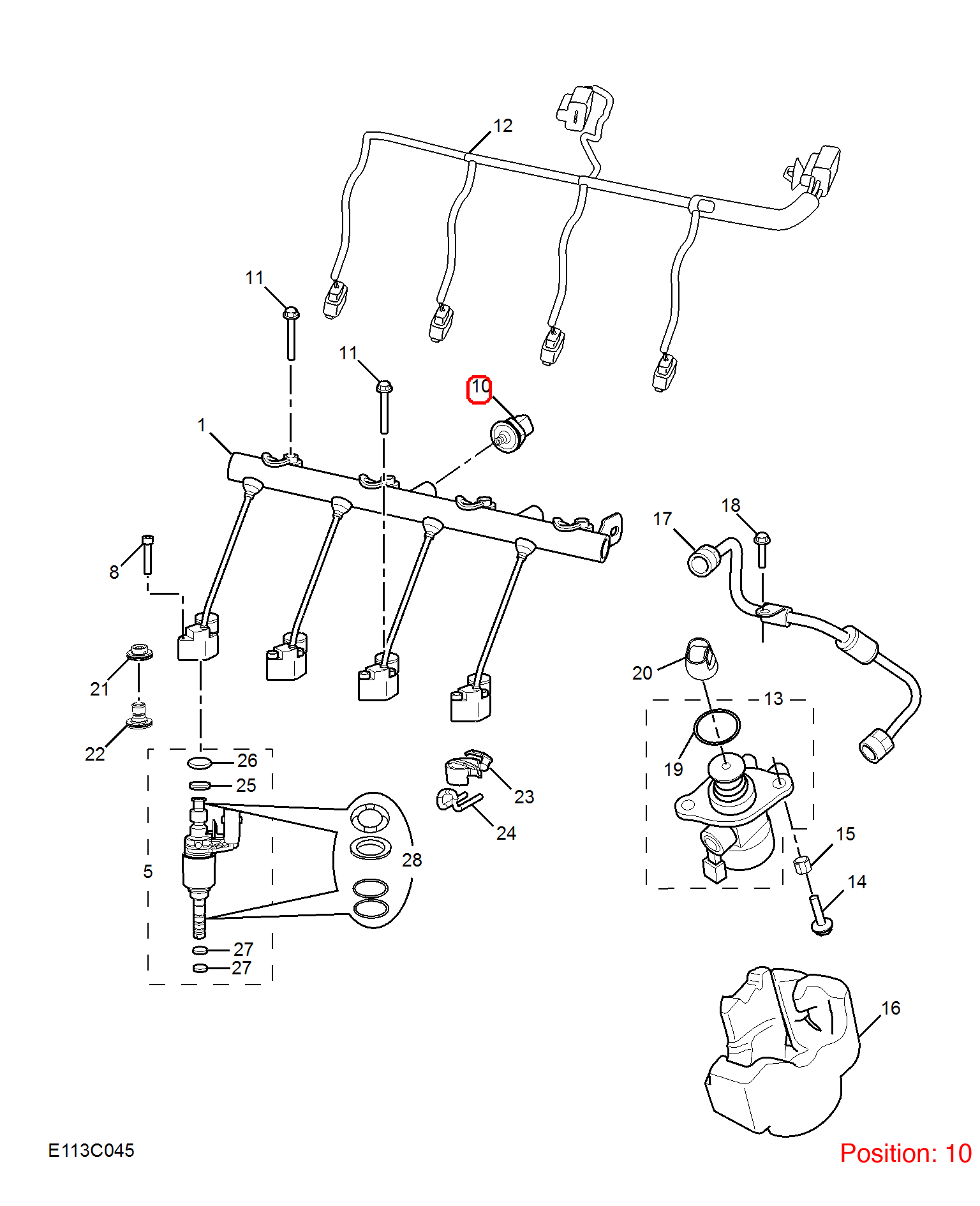 MG Fuel pressure sensor OEM 10899141 FOR MG RX5 MG6 10899141-MG_OEM