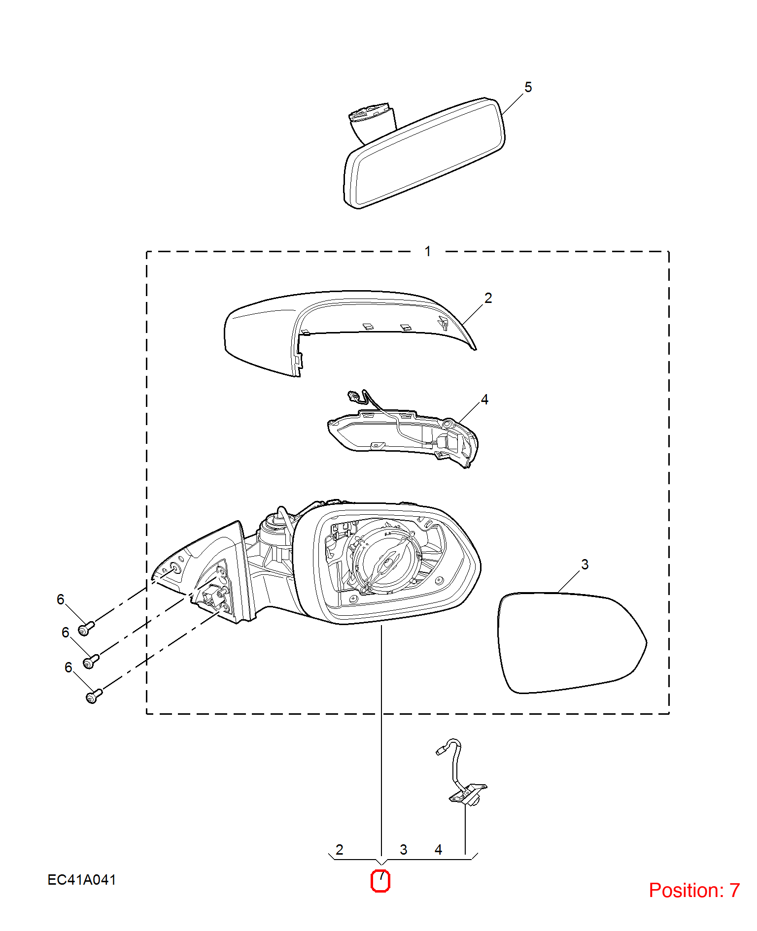 MG Reverse mirror assembly OEM 10909004SPRP FOR MG 10909004SPRP-MG_OEM