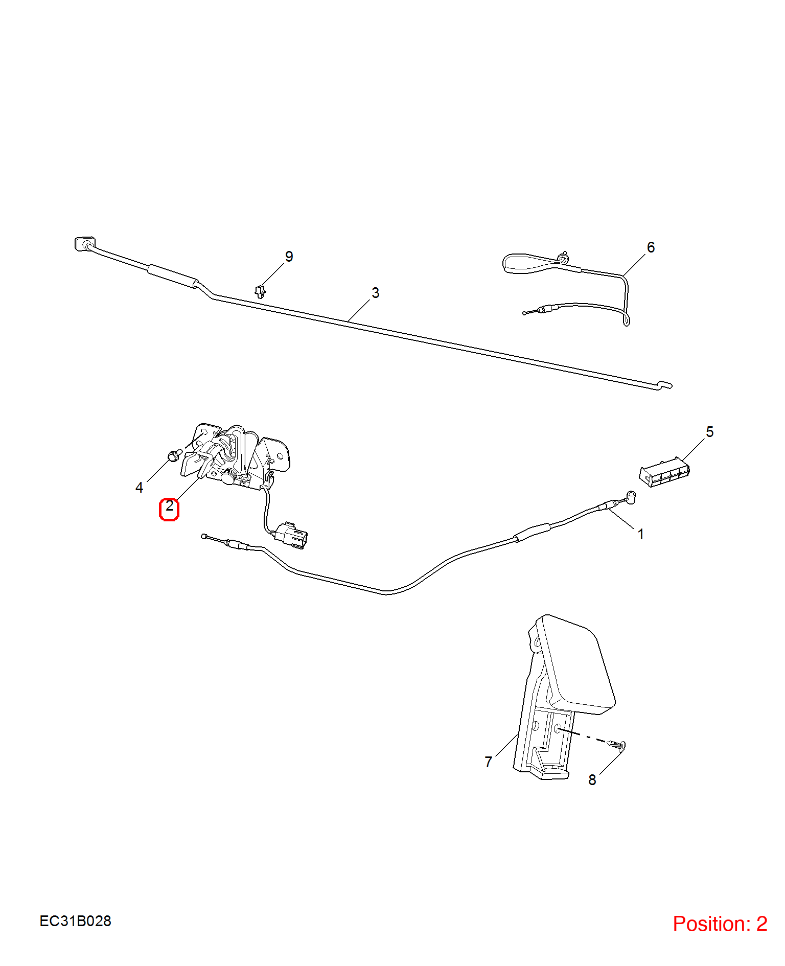 MG Hood lock OEM 10917543 FOR MG5 10917543-MG_OEM