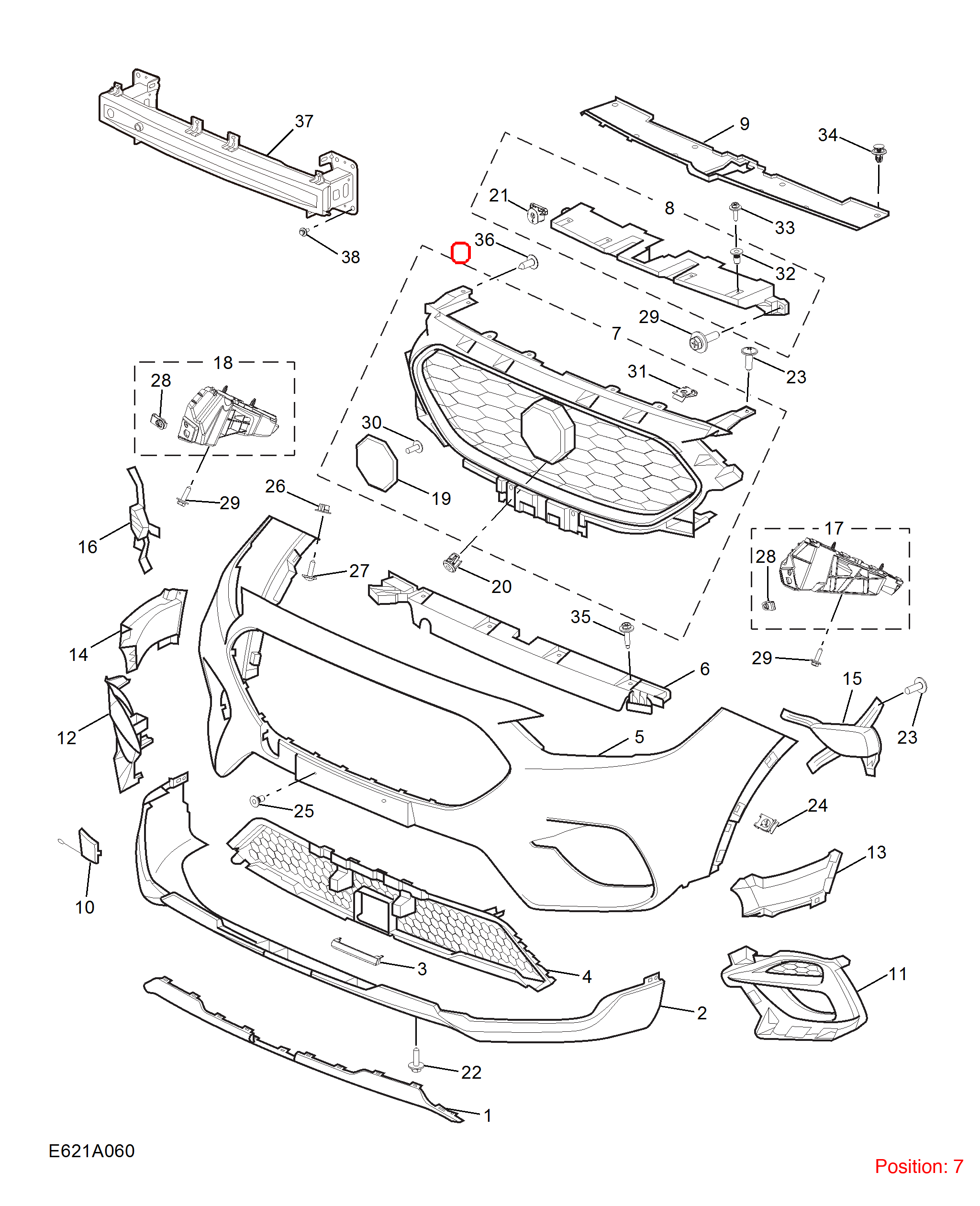 MG Front grille OEM 10944343 FOR MG 10944343-MG_OEM