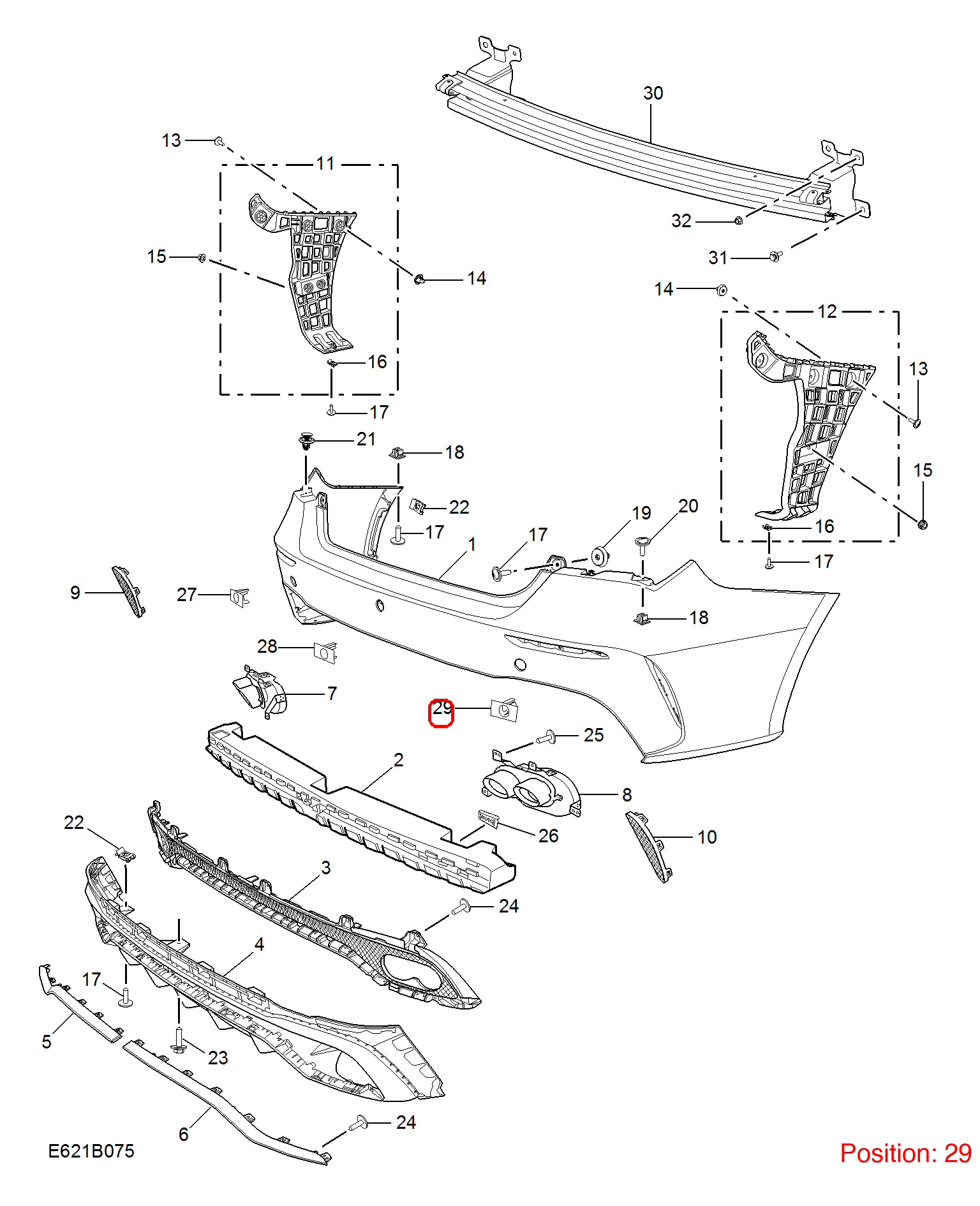 MG Reverse radar bracket OEM 10944368SPRP FOR MG 10944368SPRP-MG_OEM