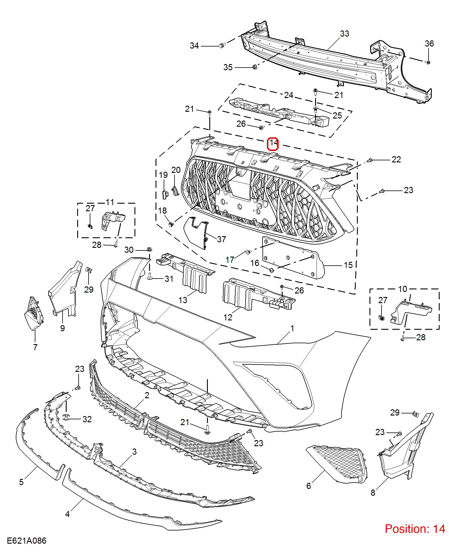 MG Front grille OEM 10944413 FOR MG 10944413-MG_OEM