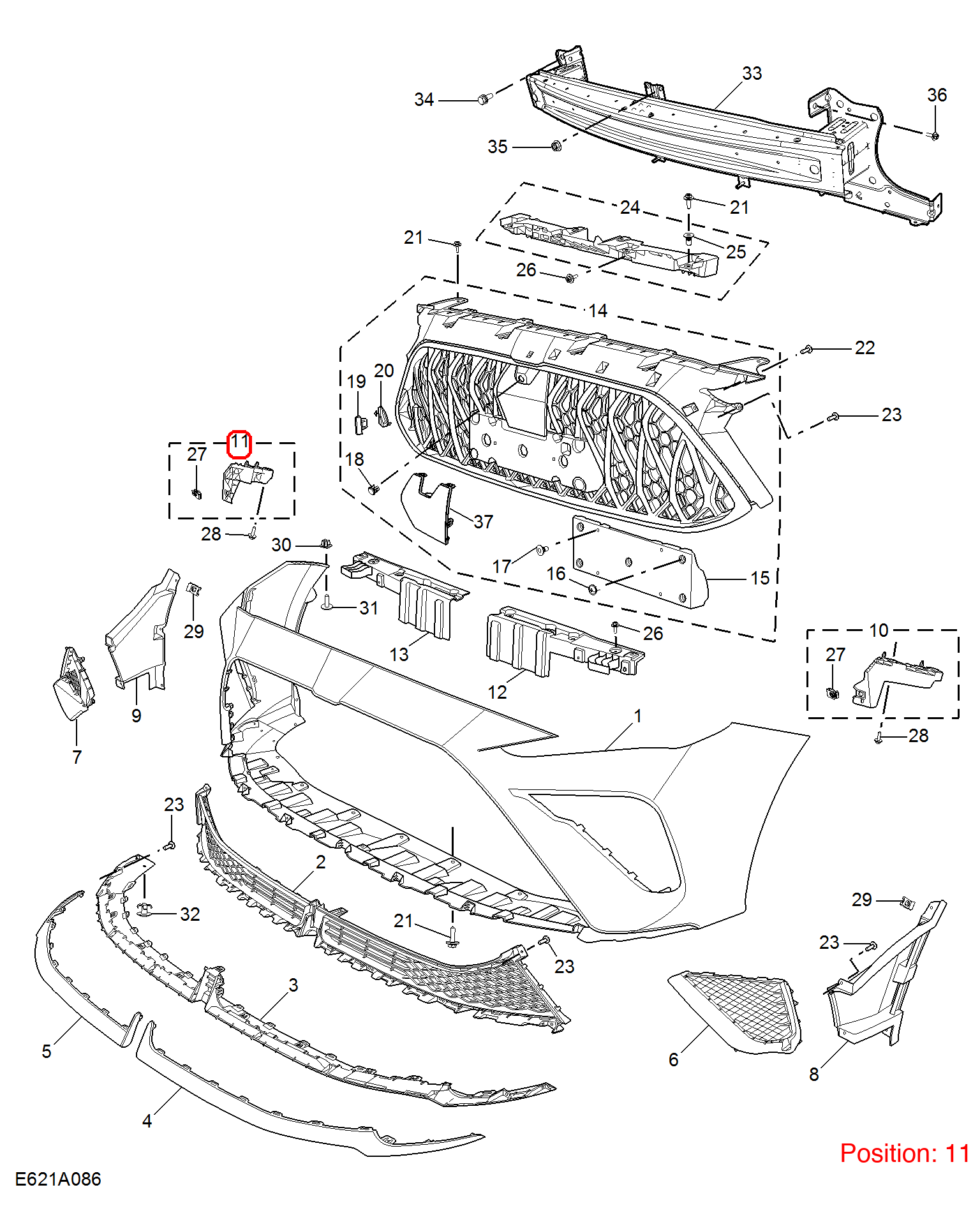 MG Bumper Cover Bracket OEM 10944419 FOR MG 10944419-MG_OEM