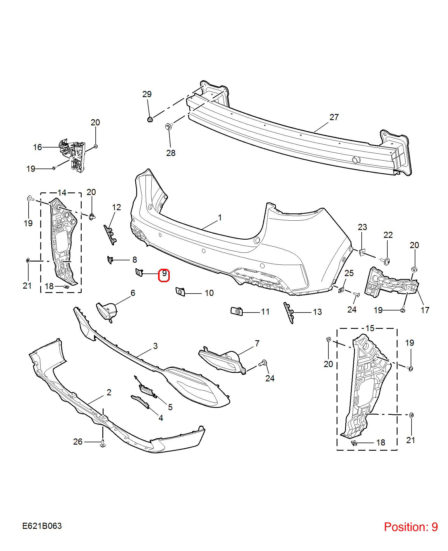 MG Reverse radar bracket OEM 10946209SPRP FOR MG 10946209SPRP-MG_OEM