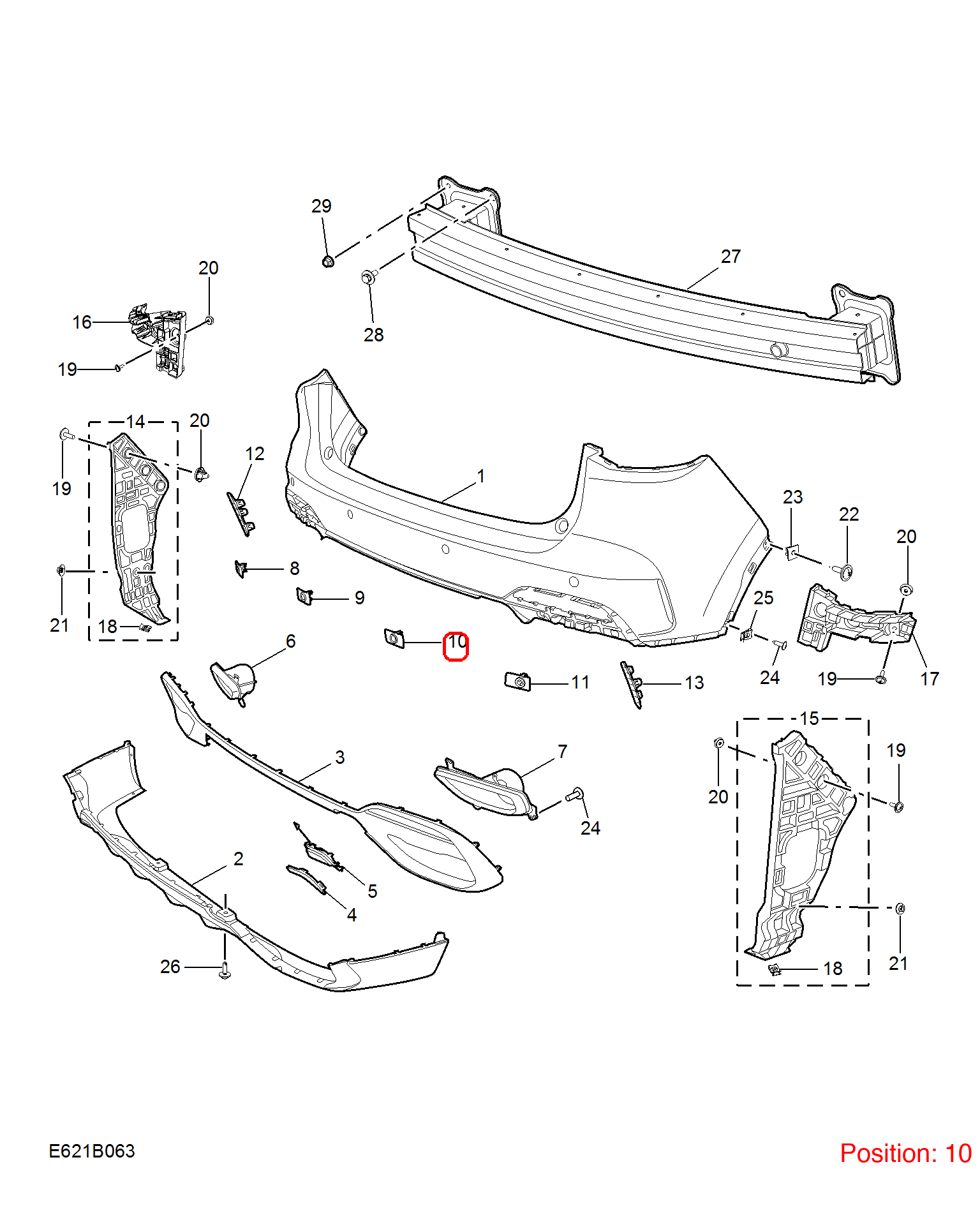 MG Reverse radar bracket OEM 10946210SPRP FOR MG 10946210SPRP-MG_OEM