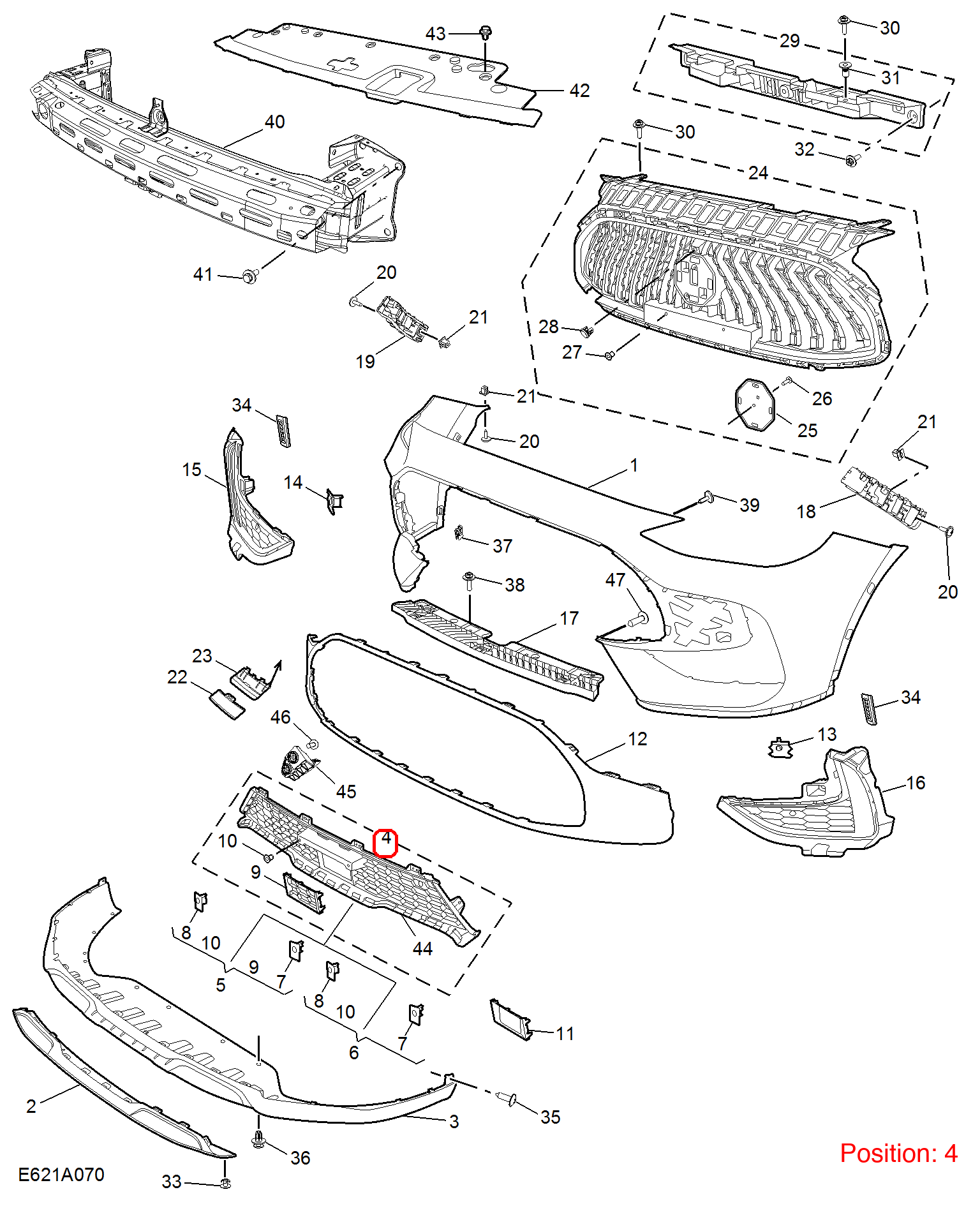 MG Bumper grille OEM 10947217 FOR MG 10947217-MG_OEM