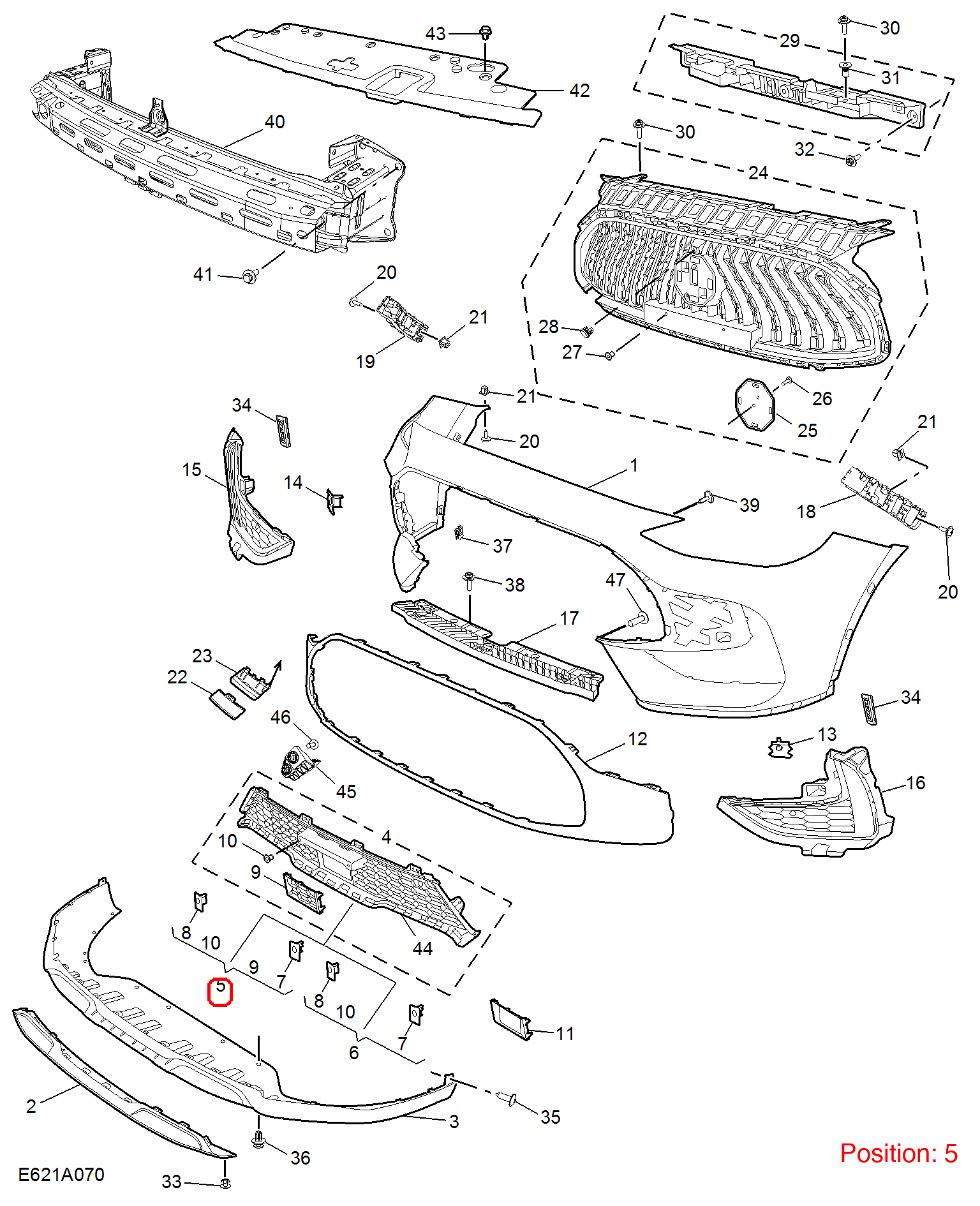 MG Bumper grille OEM 10947227 FOR MG 10947227-MG_OEM