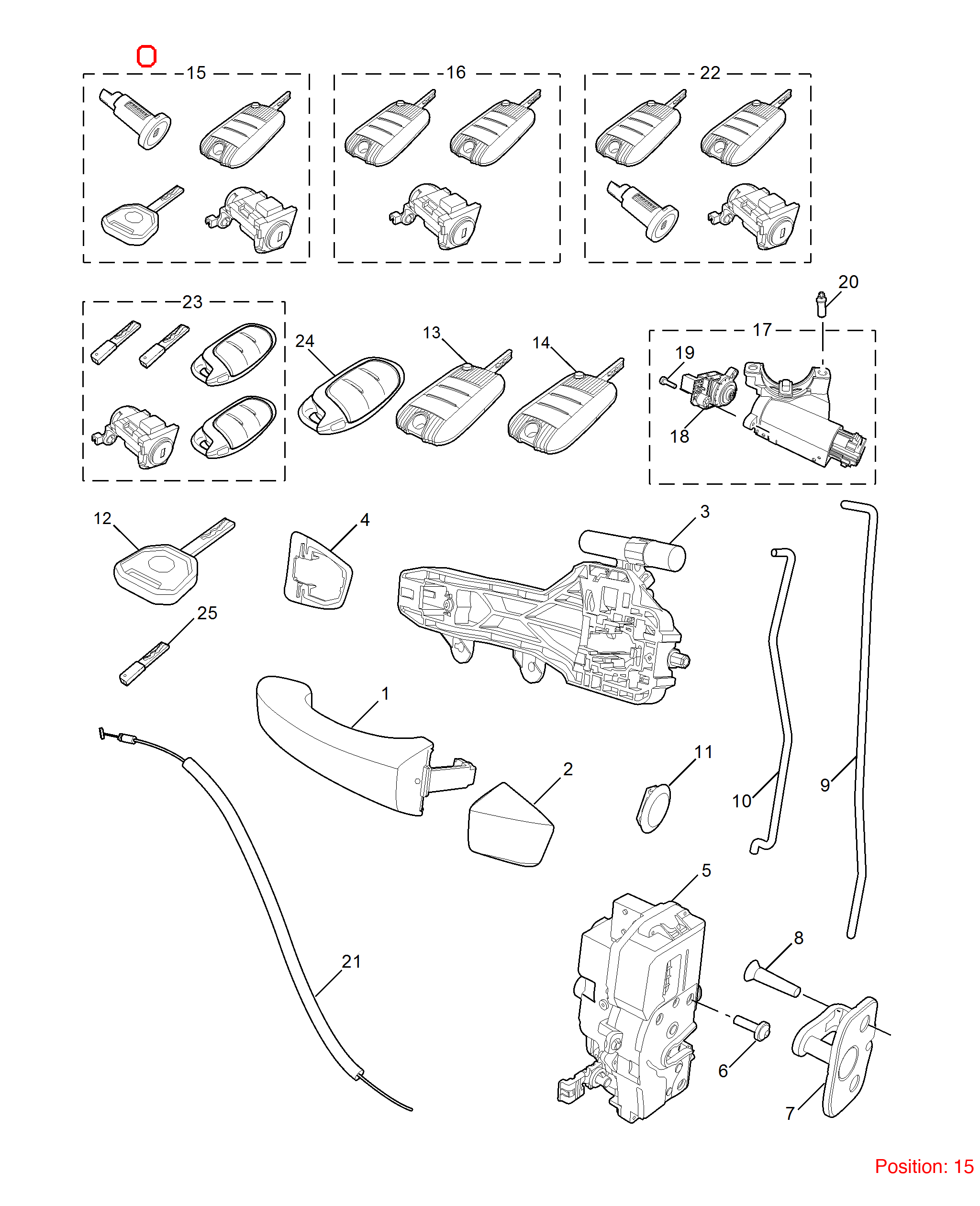 MG Full car lock OEM 10947245 FOR MG 10947245-MG_OEM