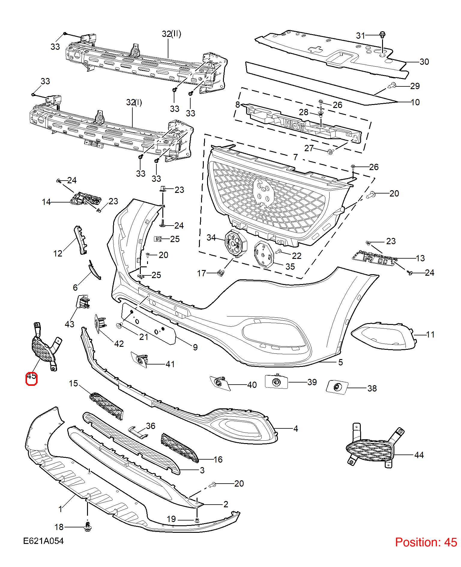 MG Bumper grille OEM 10958027 FOR MG 10958027-MG_OEM