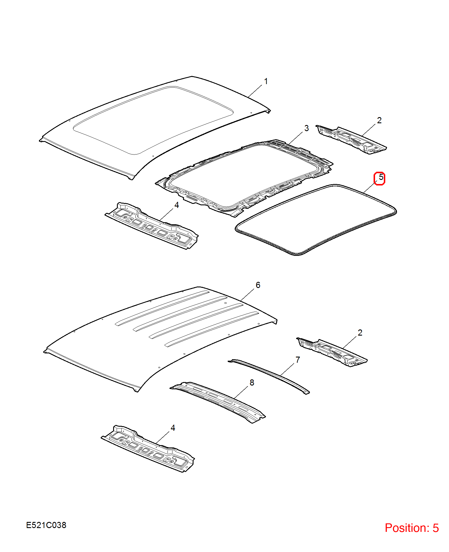 MG Sunroof seal OEM 10998561 FOR RX5 MG RX8 10998561-MG_OEM