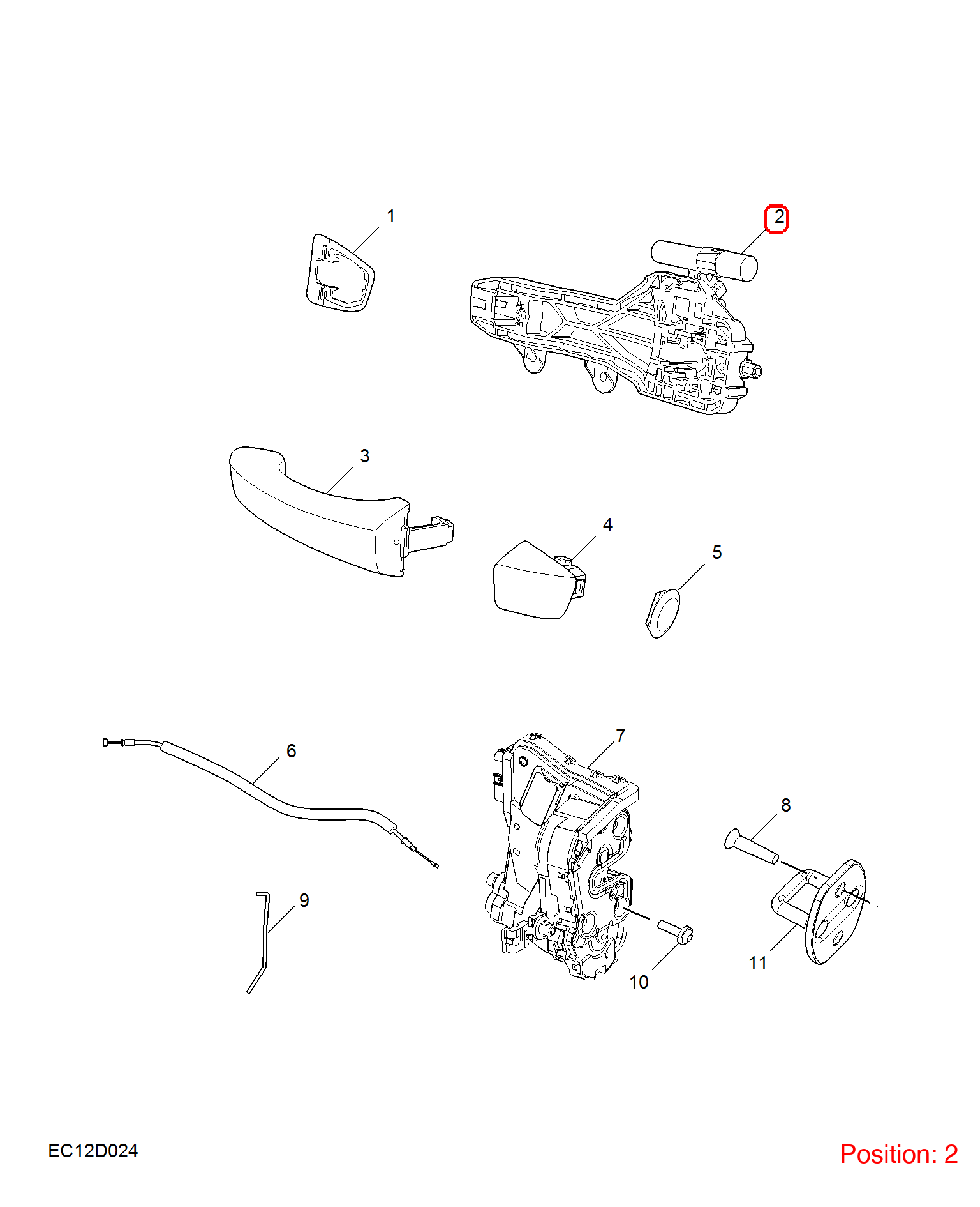 MG Outer door handle base OEM 11012217 FOR RX5 MG RX8 MG6 11012217-MG_OEM