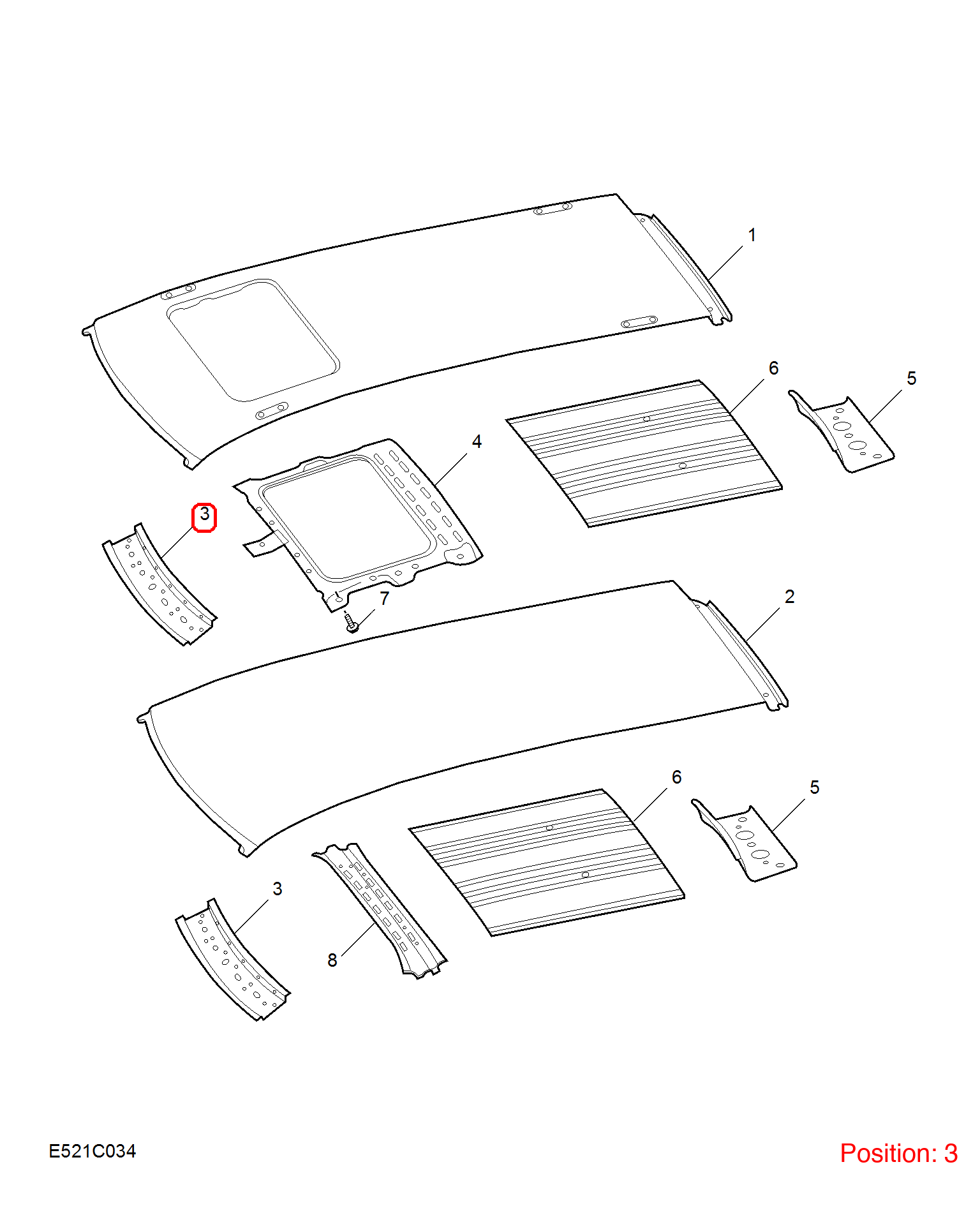 MG Roof beam OEM 11022393SEPP FOR MG5 11022393SEPP-MG_OEM