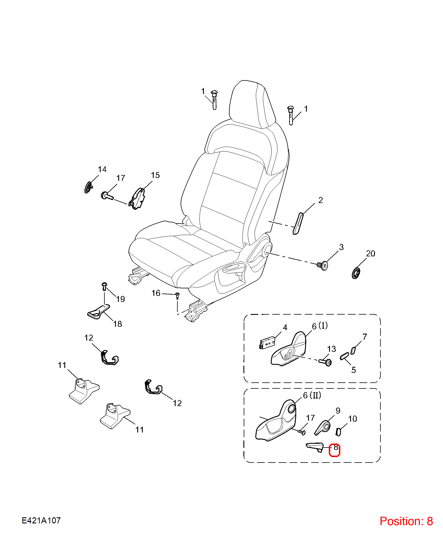 MG Seat adjustment handle OEM 11022708PHD FOR MG 11022708PHD-MG_OEM