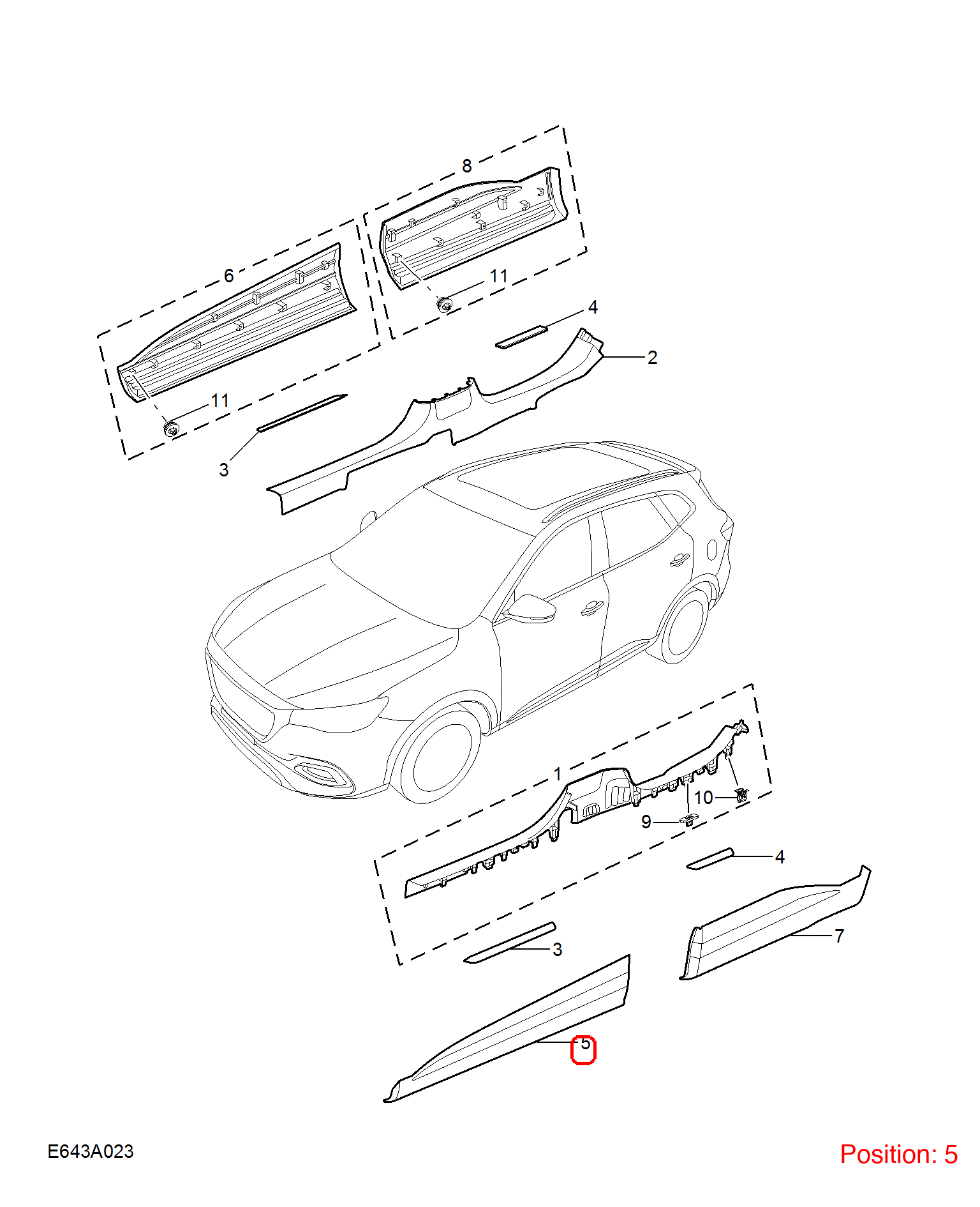 MG Door Strip OEM 11024095 FOR MG 11024095-MG_OEM