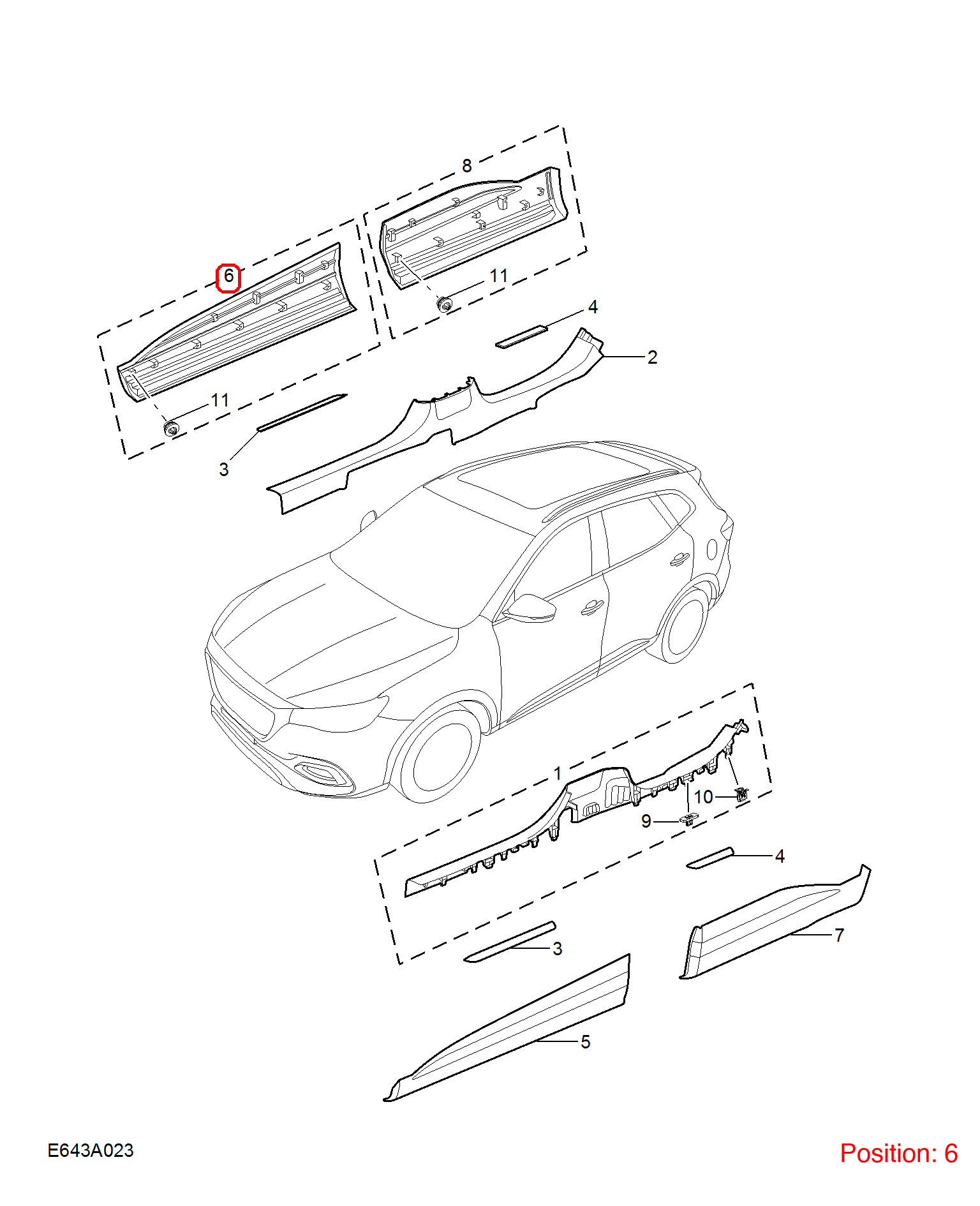 MG Door Strip OEM 11024096 FOR MG 11024096-MG_OEM