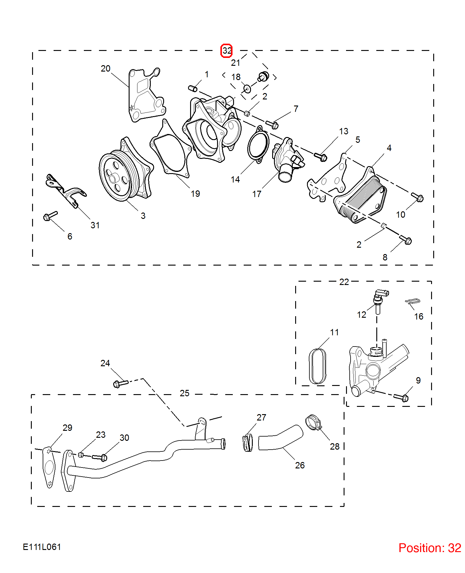 MG Water pump OEM 11044069 FOR MG 11044069-MG_OEM