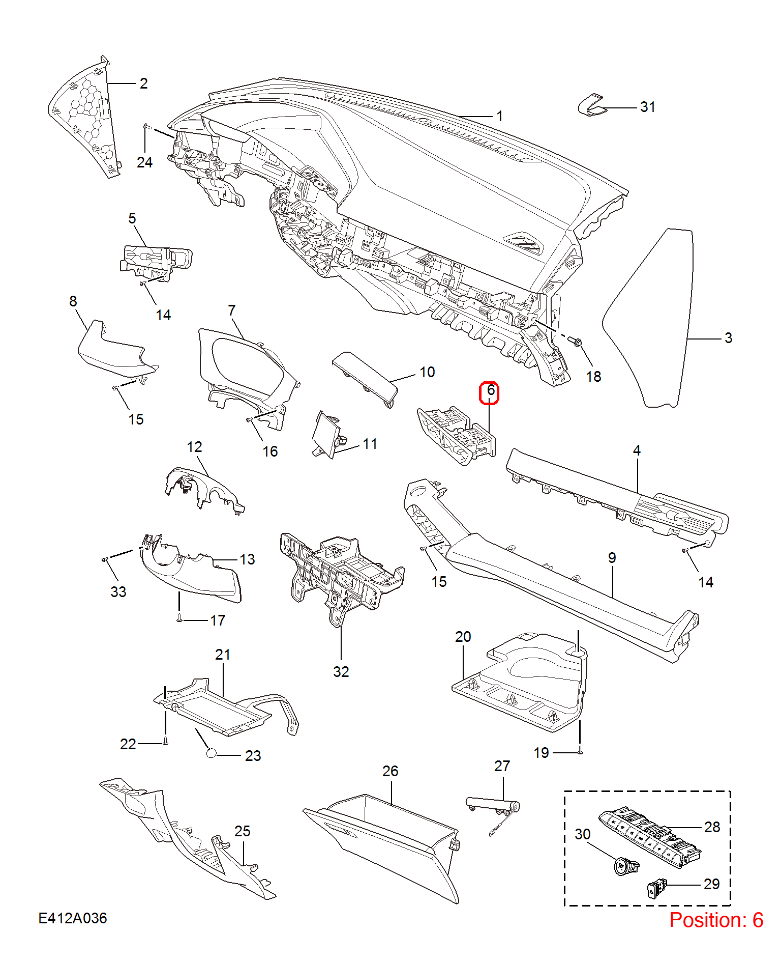 MG A/C Air Vent Grille OEM 11053079 FOR MG 11053079-MG_OEM