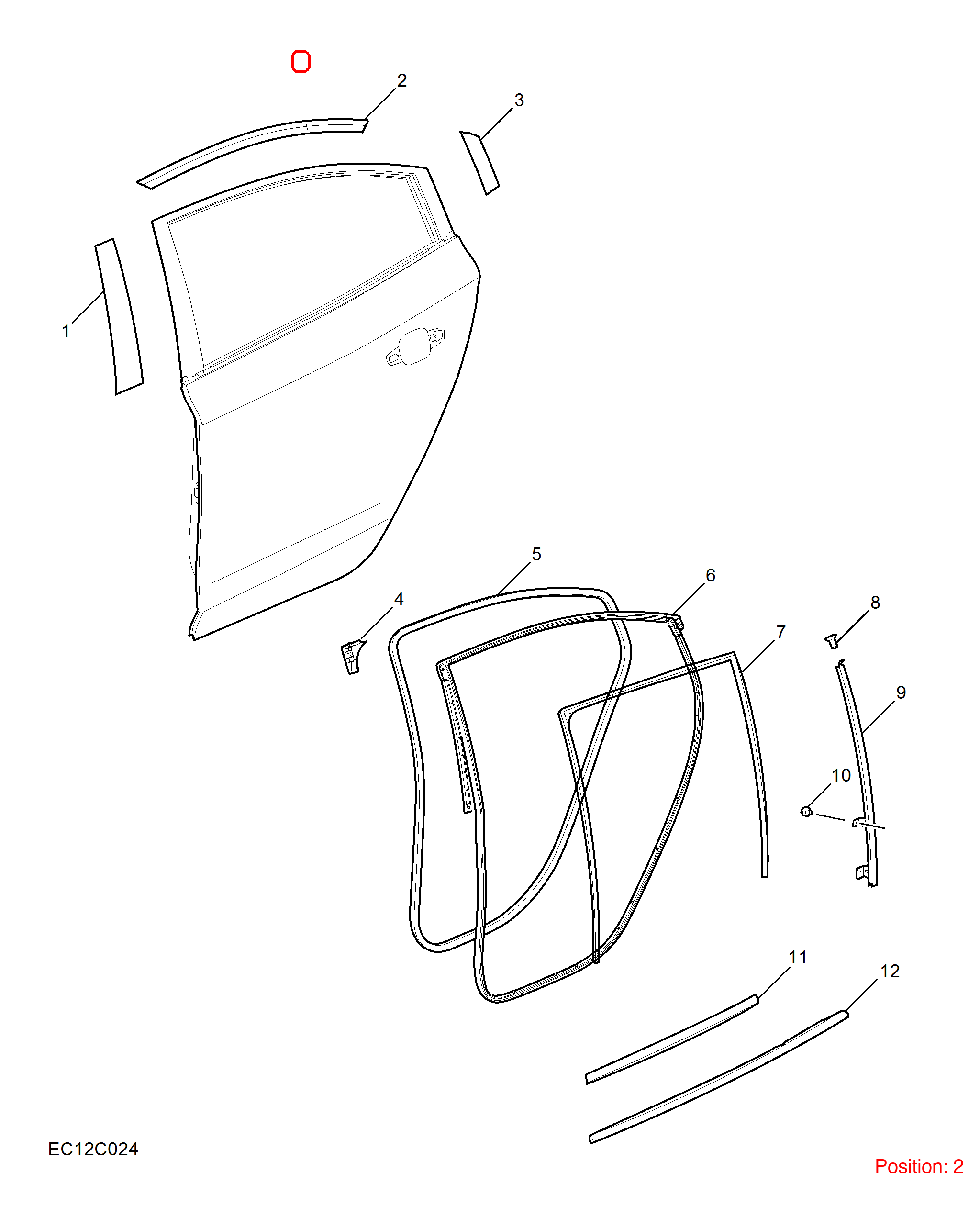 MG Door glass upper trim strip OEM 11062276 FOR MG 11062276-MG_OEM