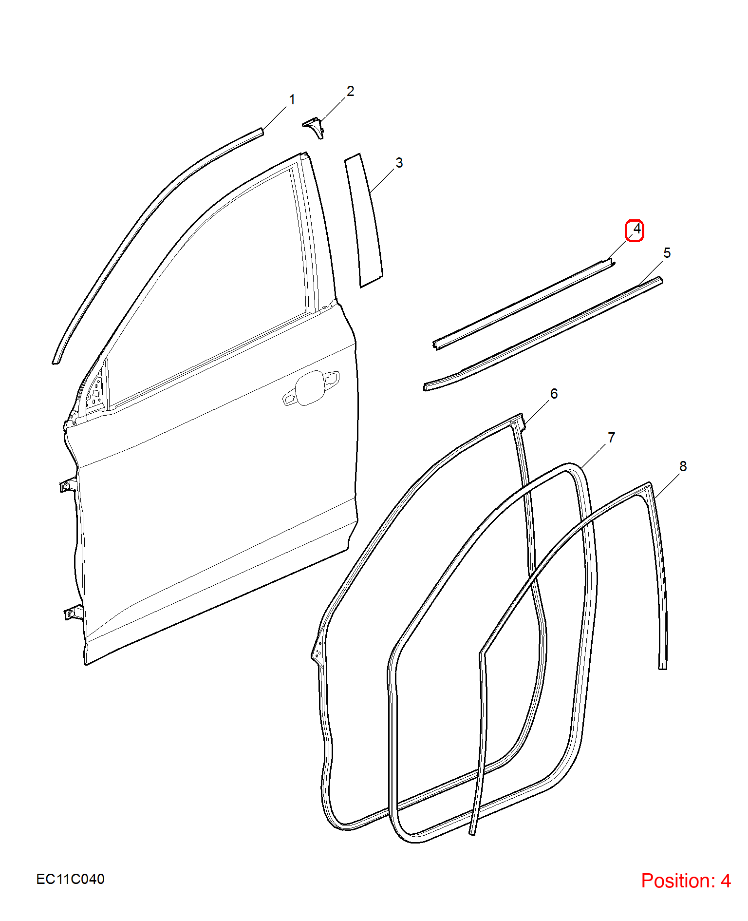 MG Door glass pressure strip OEM 11071615 FOR MG 11071615-MG_OEM