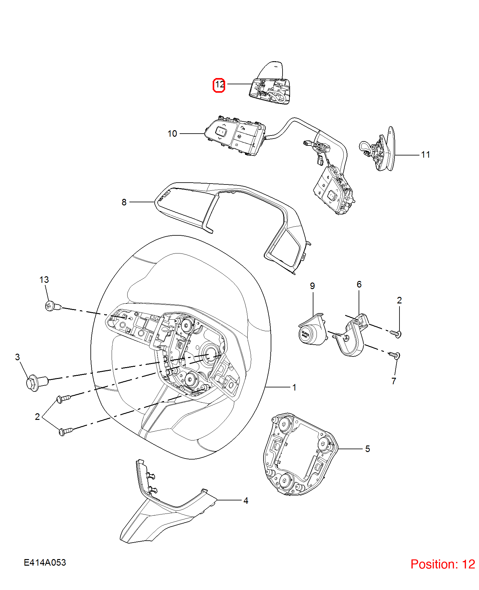 MG Steering wheel shift paddle OEM 11101537MCA FOR MG 11101537MCA-MG_OEM
