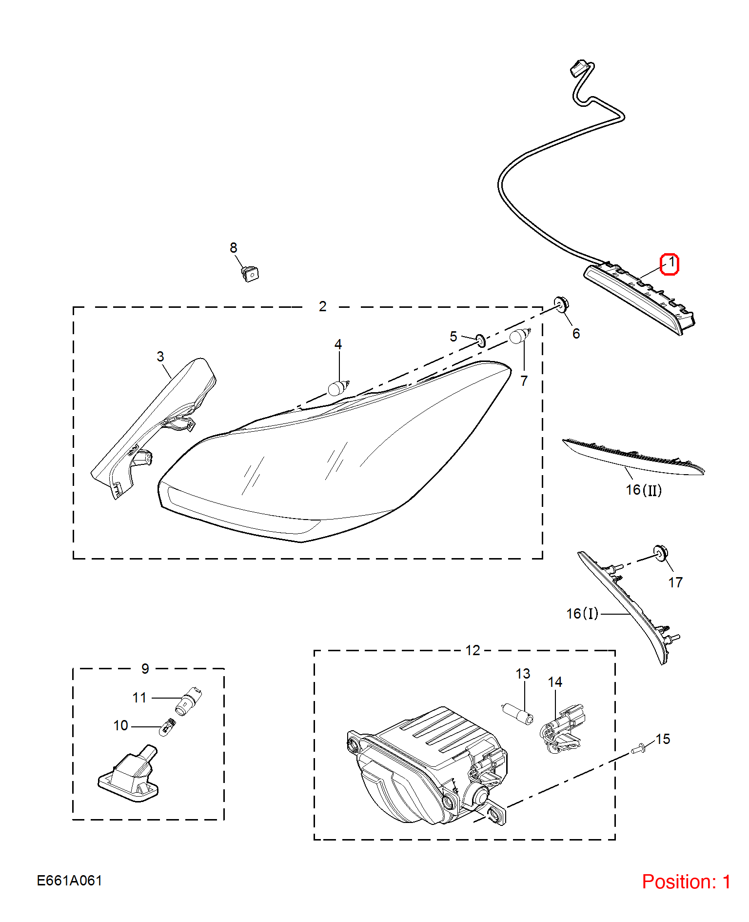 MG High mount brake light OEM 11122365 FOR MG 11122365-MG_OEM
