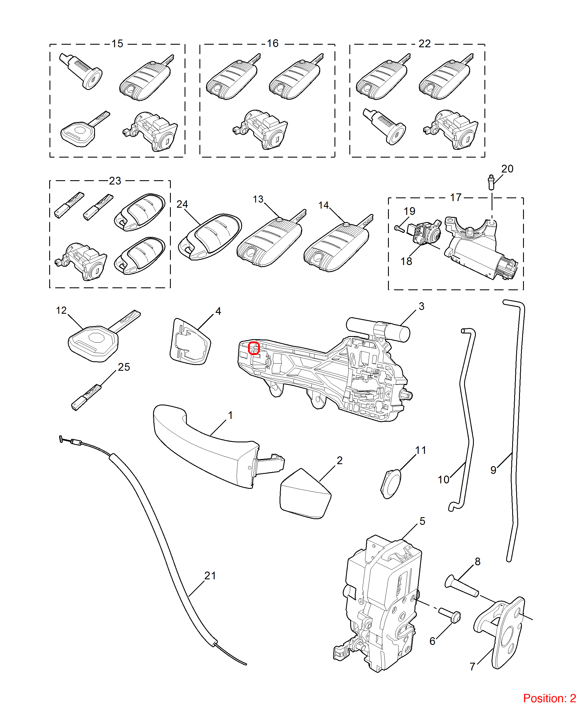 MG Outer door handle cover OEM 11127262SPRP FOR MG MG5 11127262SPRP-MG_OEM