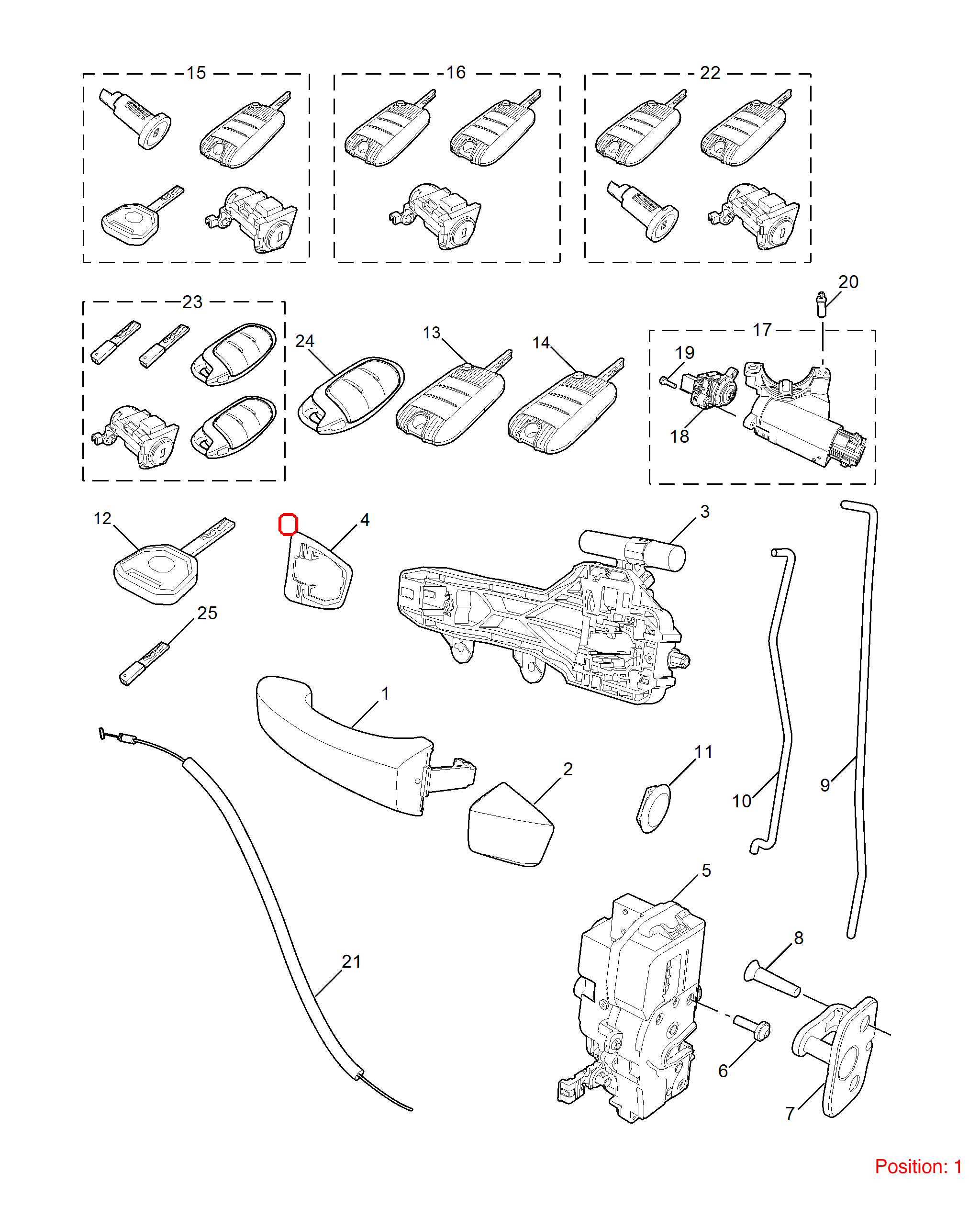 MG Door handle OEM 11127267SPRP FOR MG MG5 11127267SPRP-MG_OEM