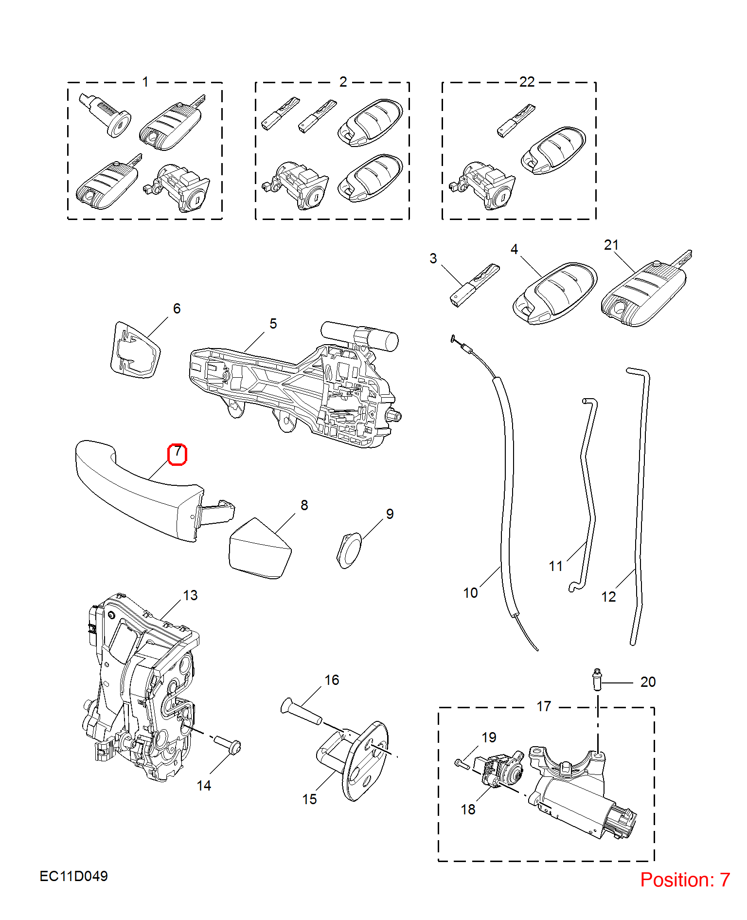 MG Door handle OEM 11127275SPRP FOR MG5 11127275SPRP-MG_OEM