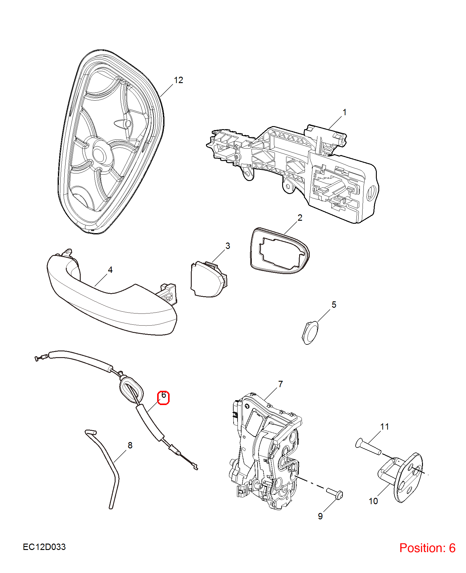 MG Door lock mechanism pull wire OEM 11140717 FOR MG 11140717-MG_OEM