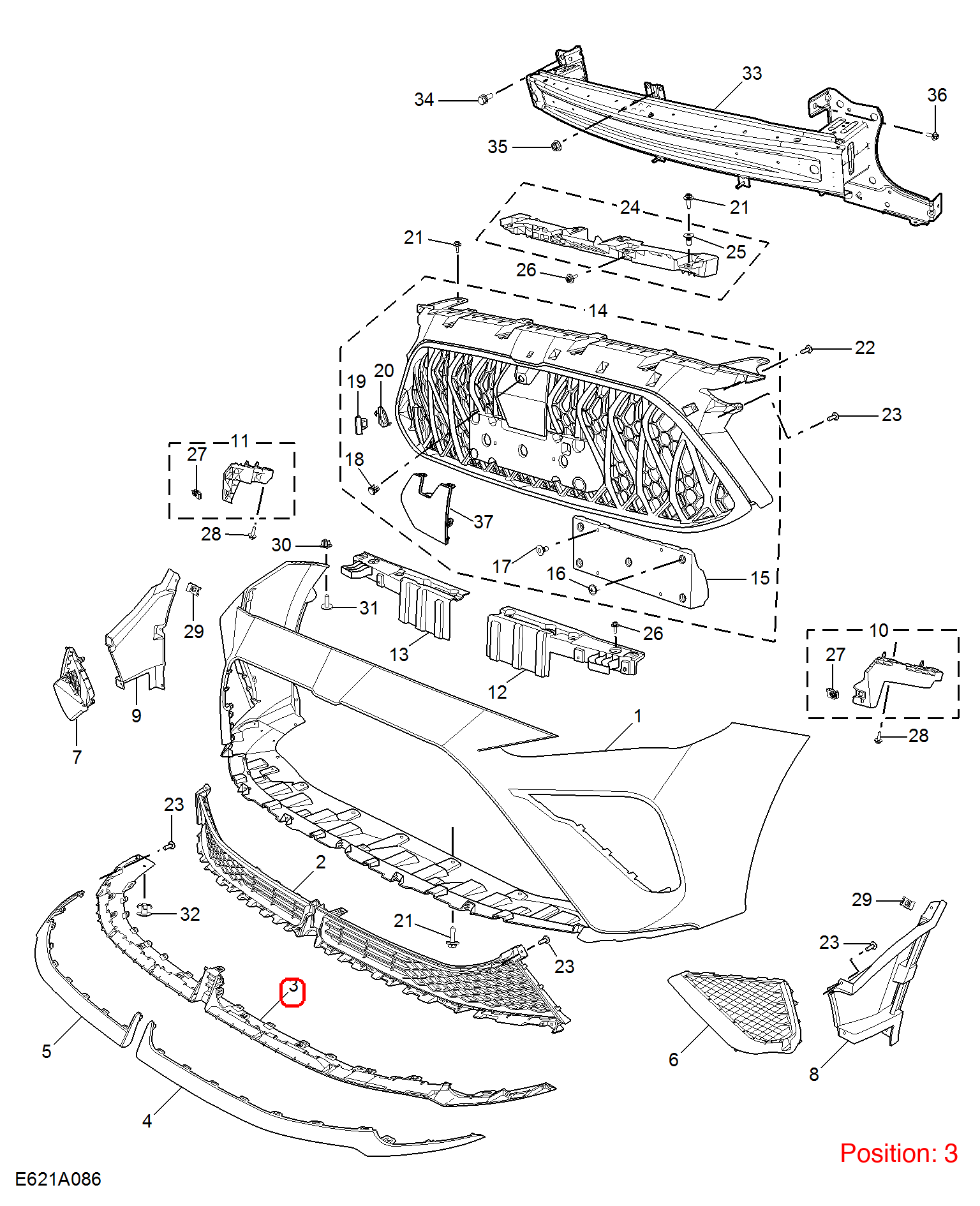 MG Bumper Diffuser OEM 11151554 FOR MG 11151554-MG_OEM