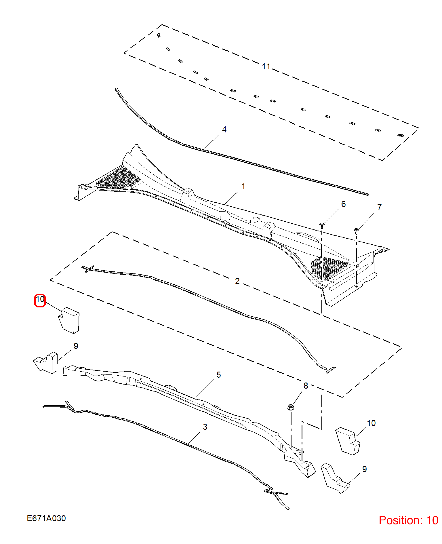 MG Rubber strip OEM 11201072 FOR MG6 11201072-MG_OEM