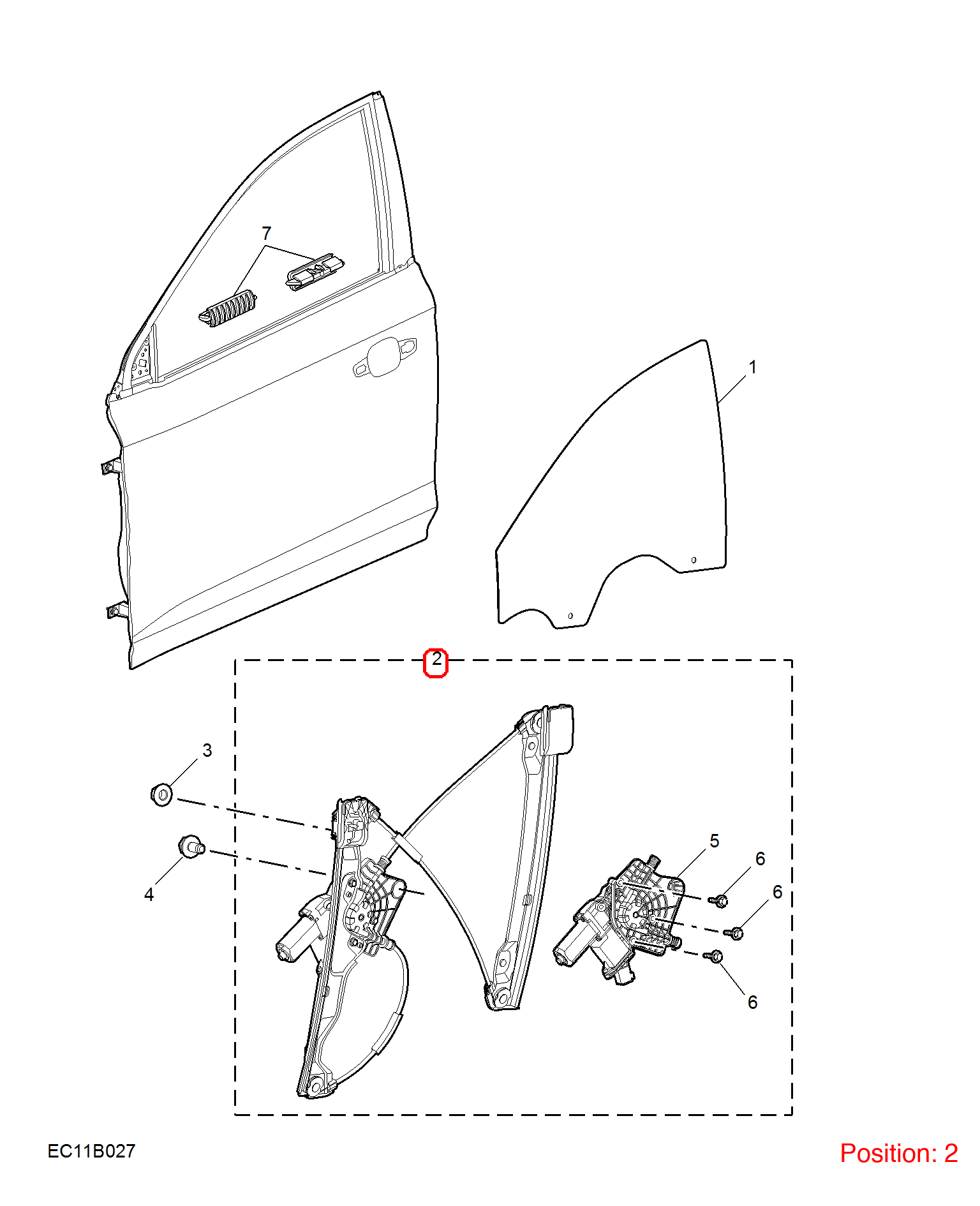 MG Rear Left Door Window Regulator OEM 11202646 FOR MG5 11202646-MG_OEM