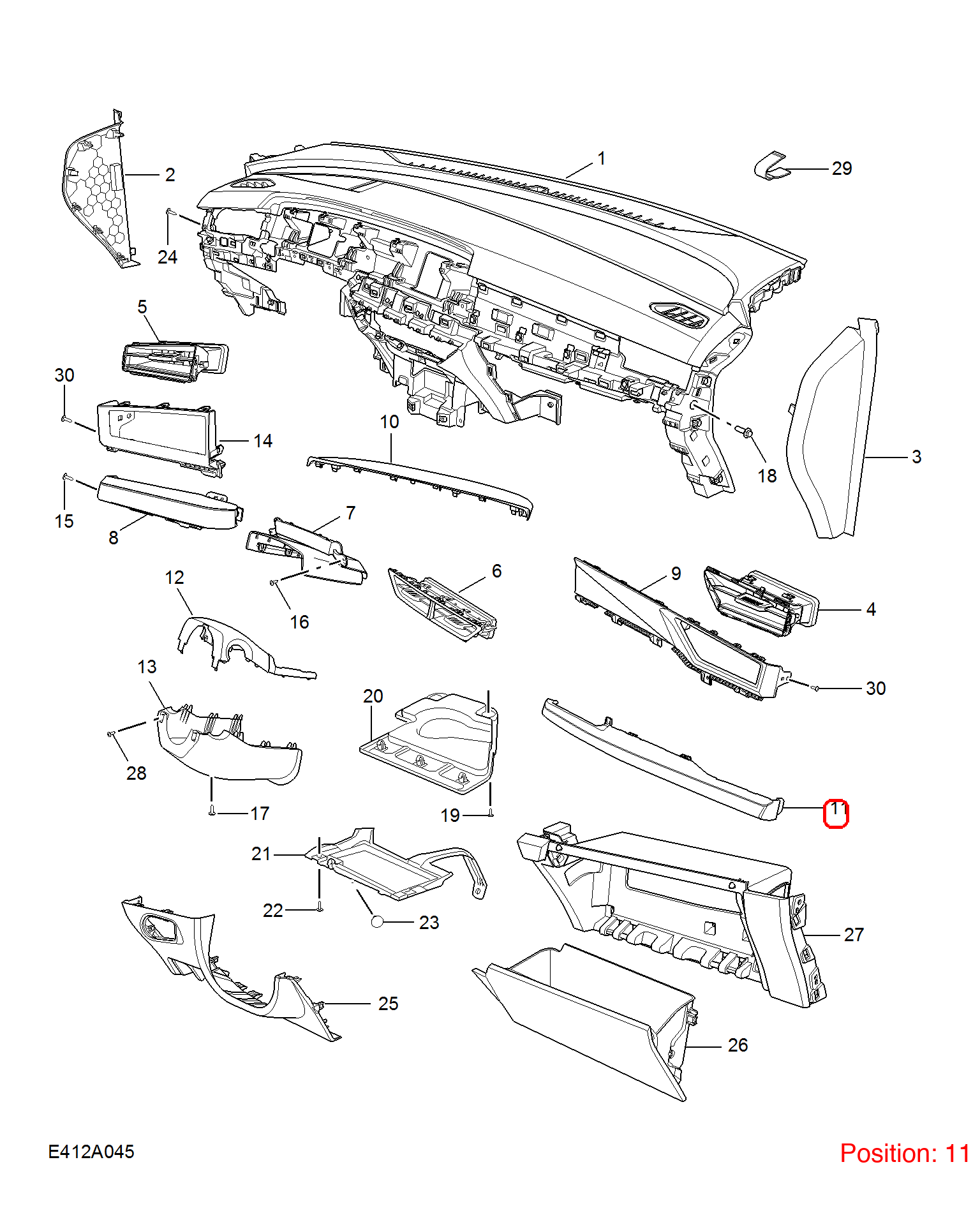 MG Instrument panel side trim OEM 11220192 FOR MG 11220192-MG_OEM