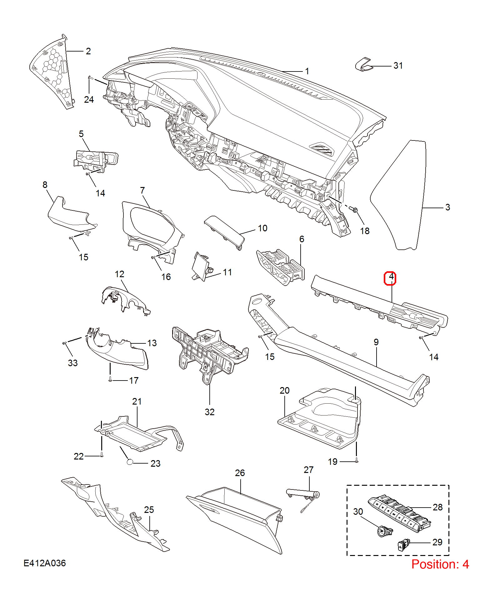 MG A/C Air Vent Grille OEM 11237089 FOR MG 11237089-MG_OEM