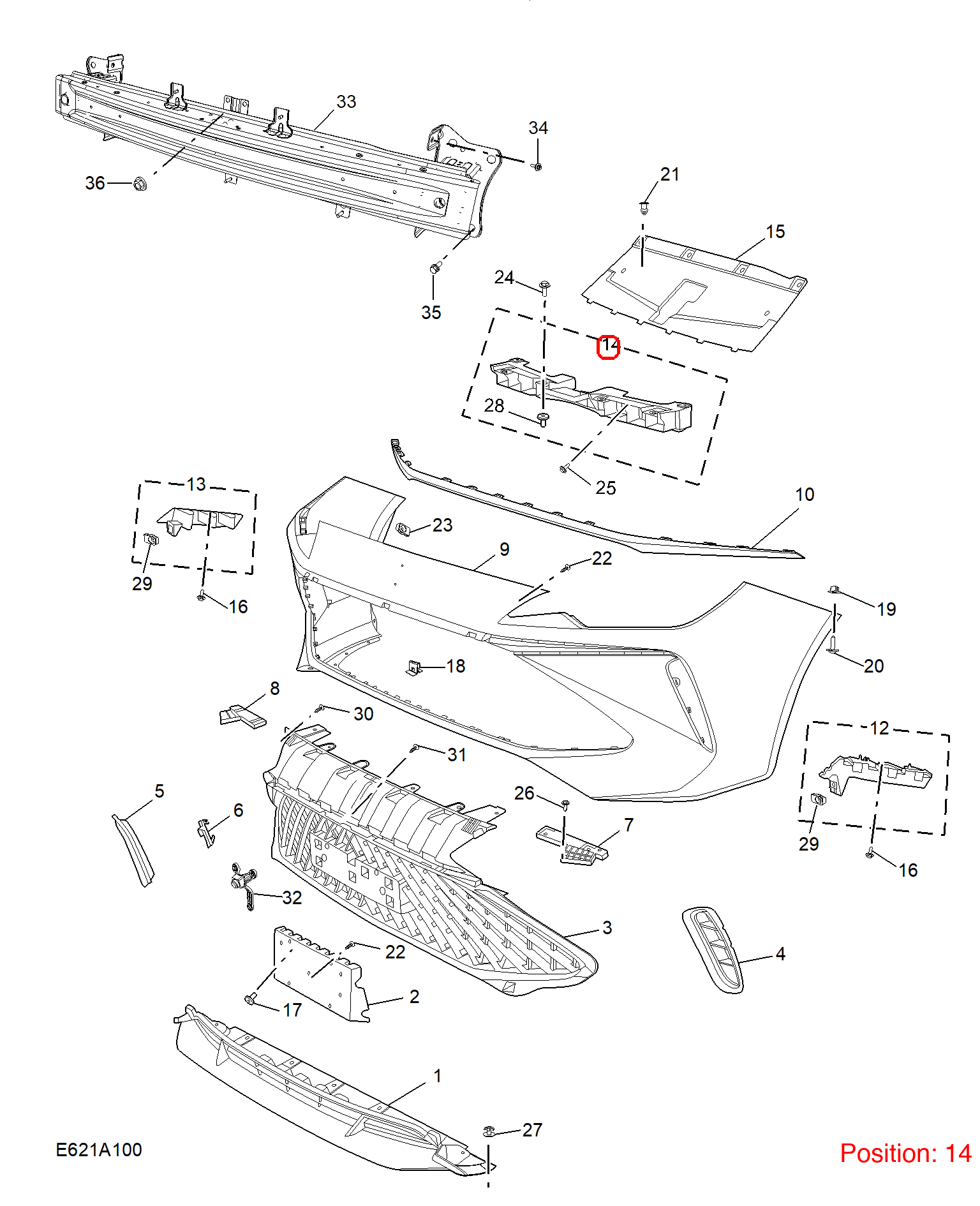 MG Bumper Cover Bracket OEM 11245394 FOR MG5 11245394-MG_OEM