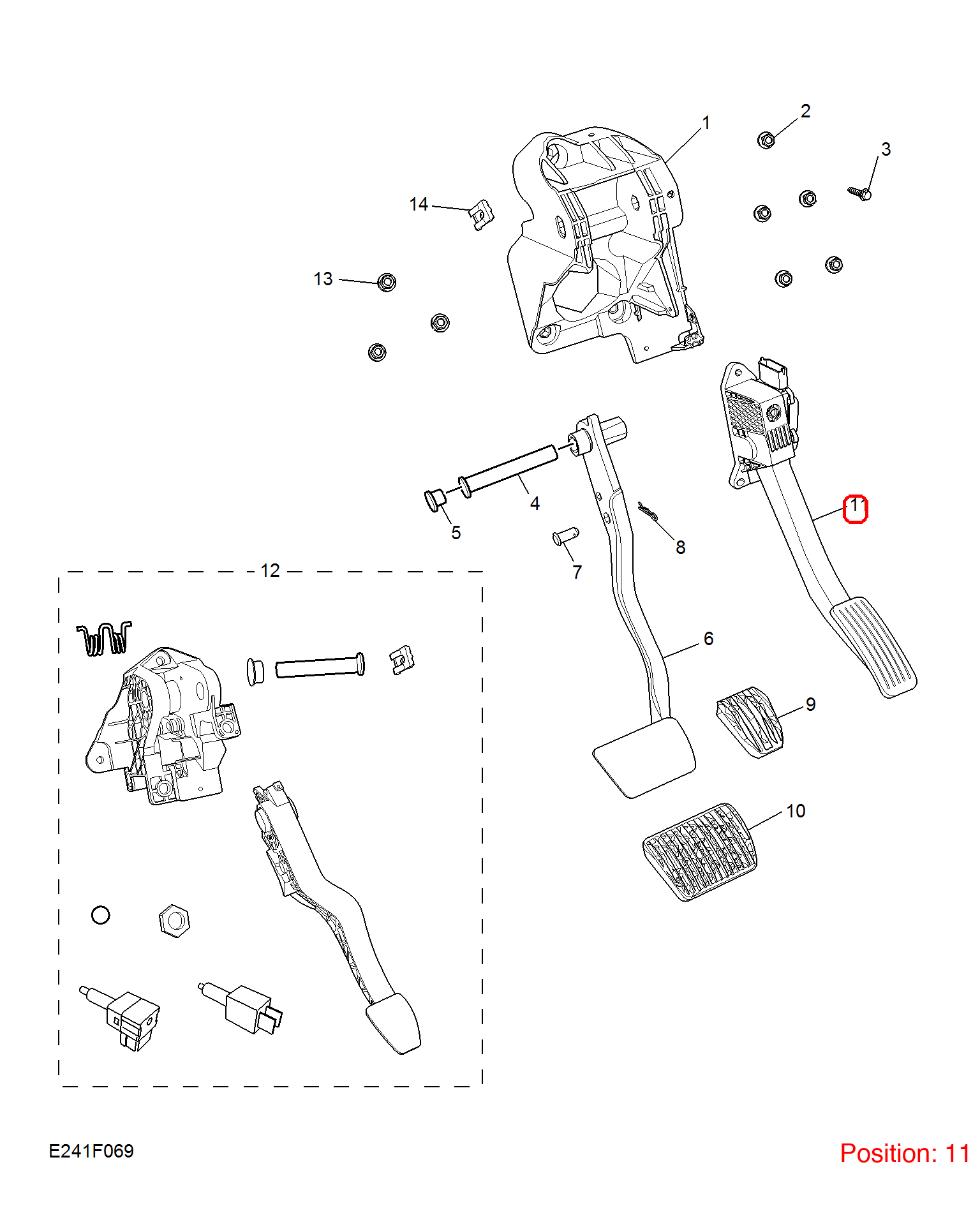 MG Throttle pedal OEM 11250812 FOR MG5 11250812-MG_OEM