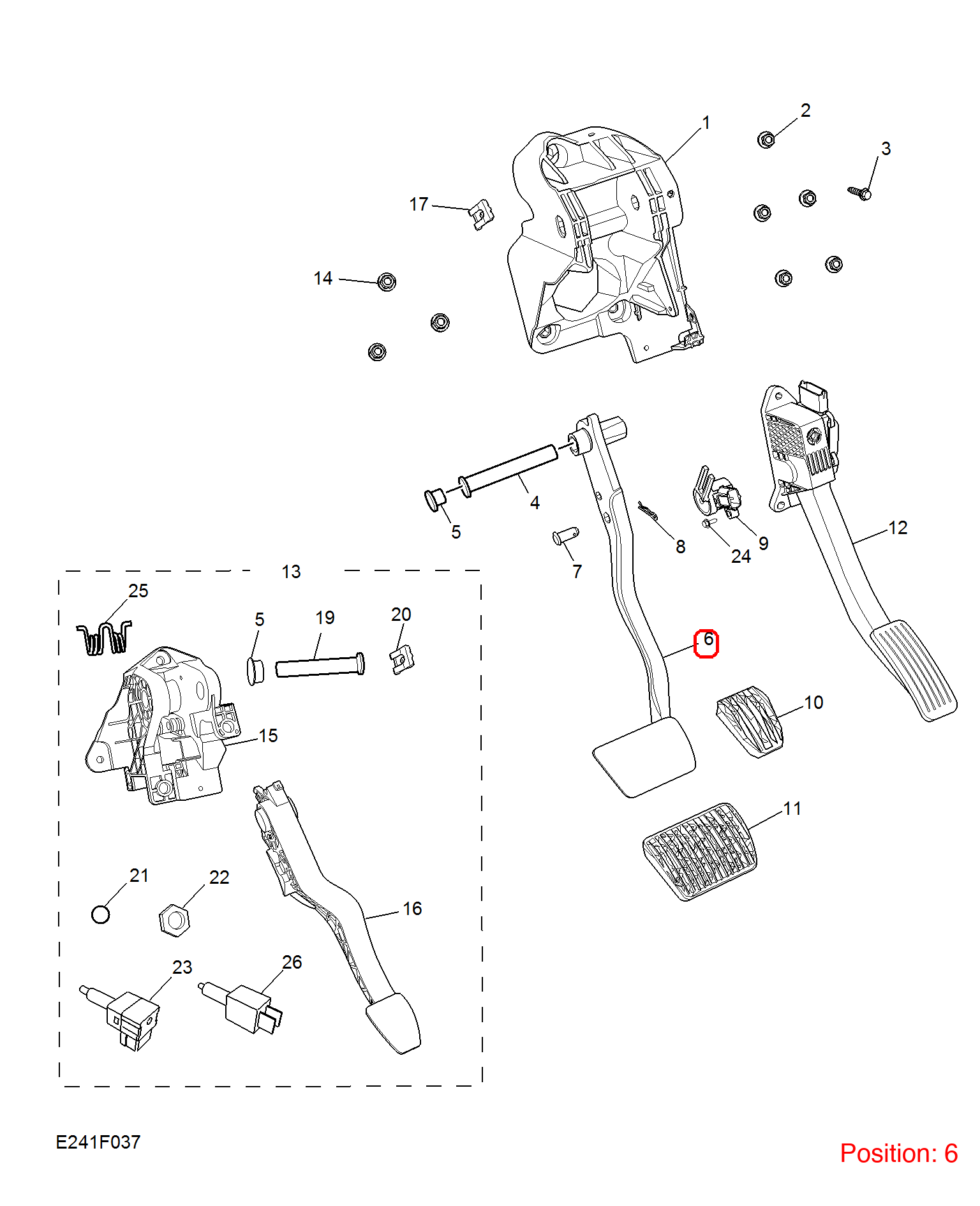 MG Brake pedal OEM 11250900 FOR MG5 11250900-MG_OEM