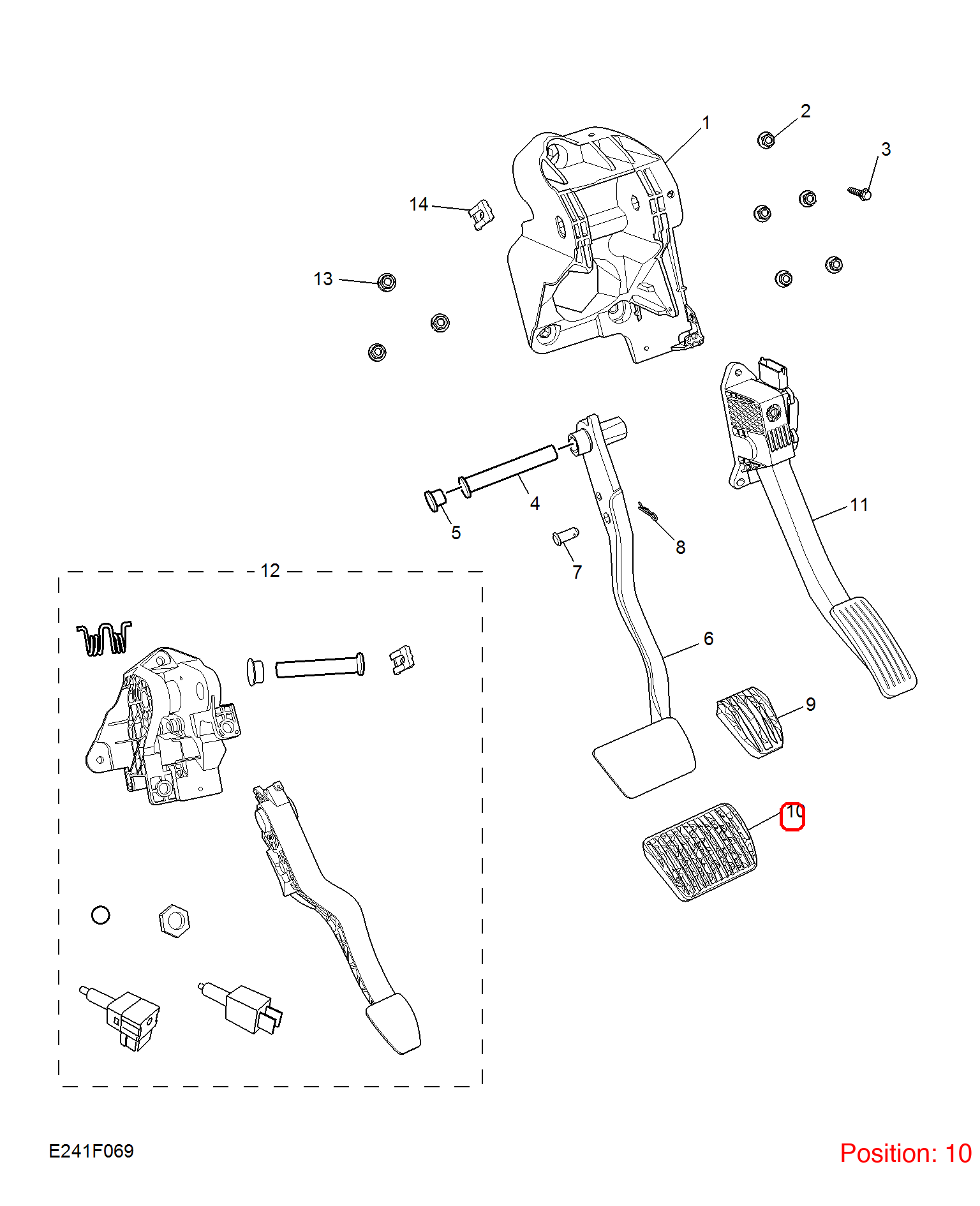 MG Brake pedal rubber pad OEM 11250901 FOR MG5 11250901-MG_OEM