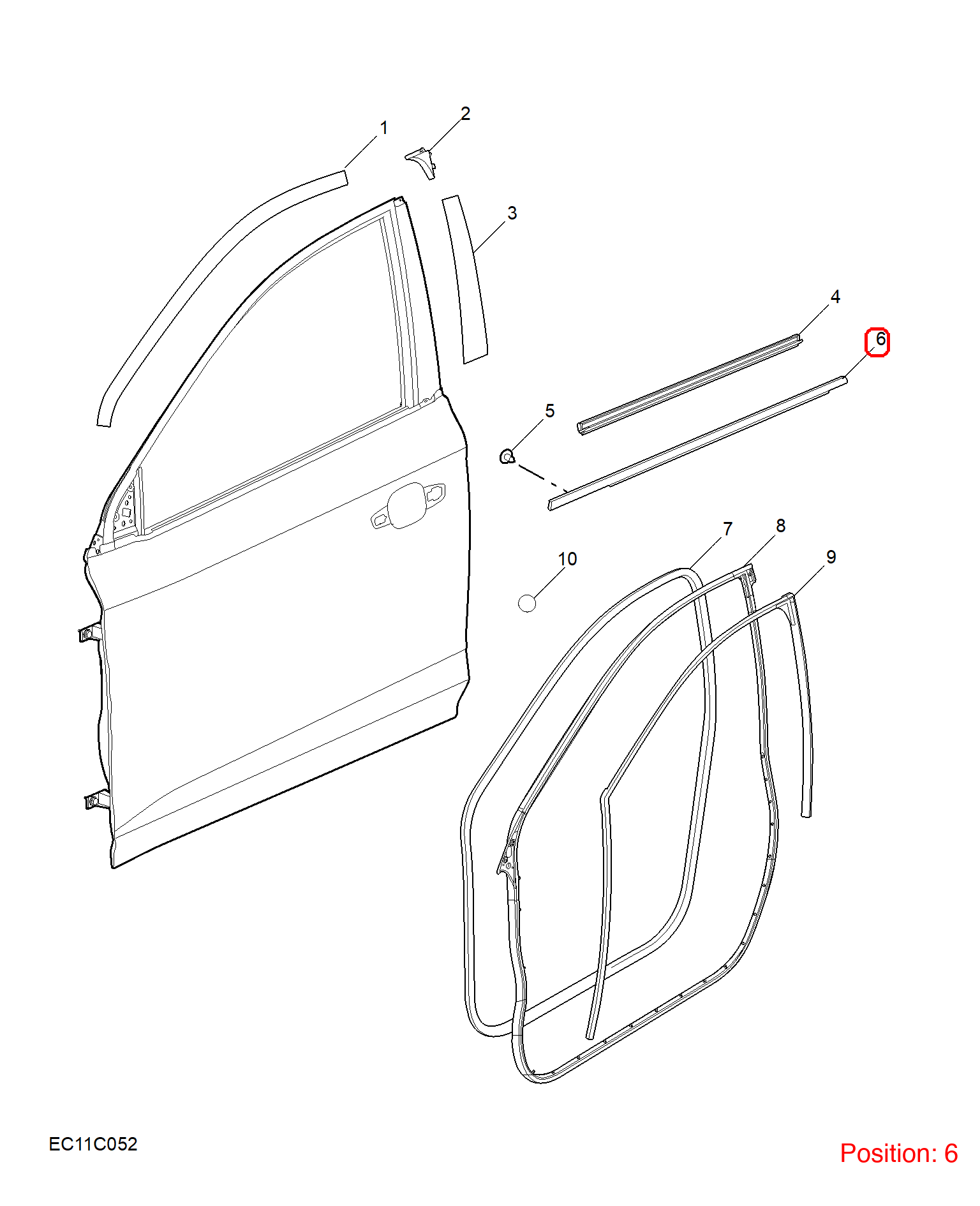 MG Door glass pressure strip OEM 11265988 FOR MG5 11265988-MG_OEM