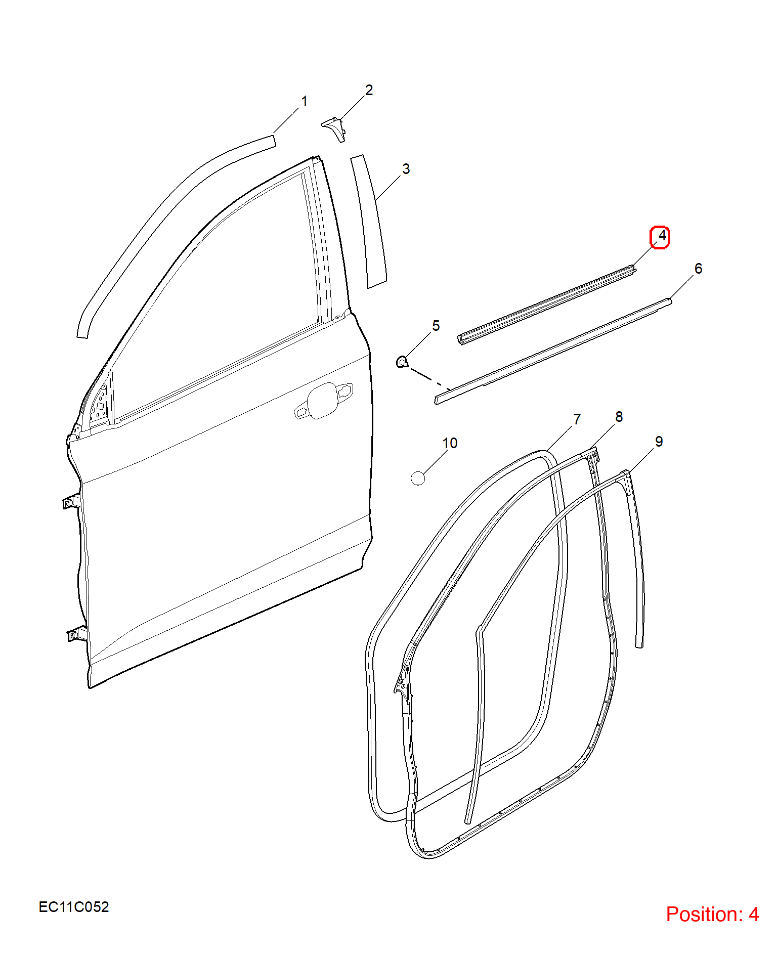 MG Door glass pressure strip OEM 11265996 FOR MG5 11265996-MG_OEM