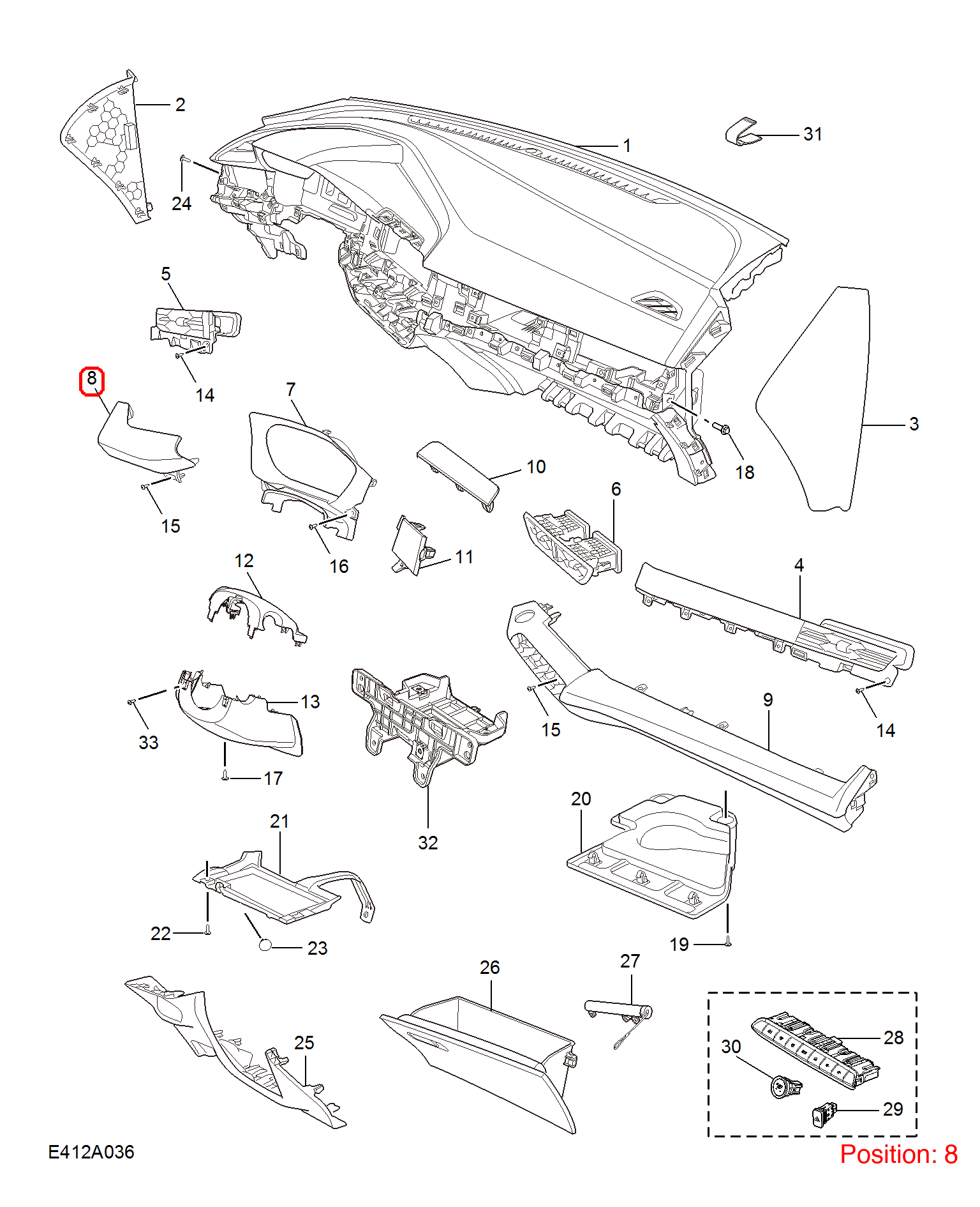 MG Instrument panel side trim OEM 11274053ASA FOR MG 11274053ASA-MG_OEM