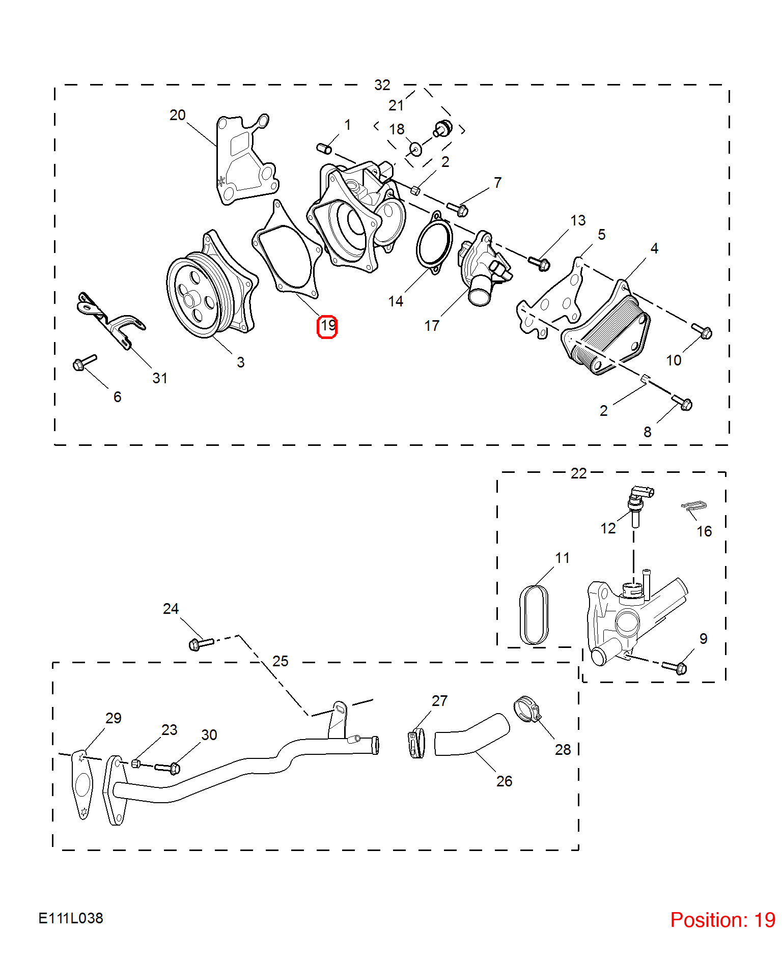 MG Water pump gasket OEM 11282795 FOR MG RX5 MG6 11282795-MG_OEM