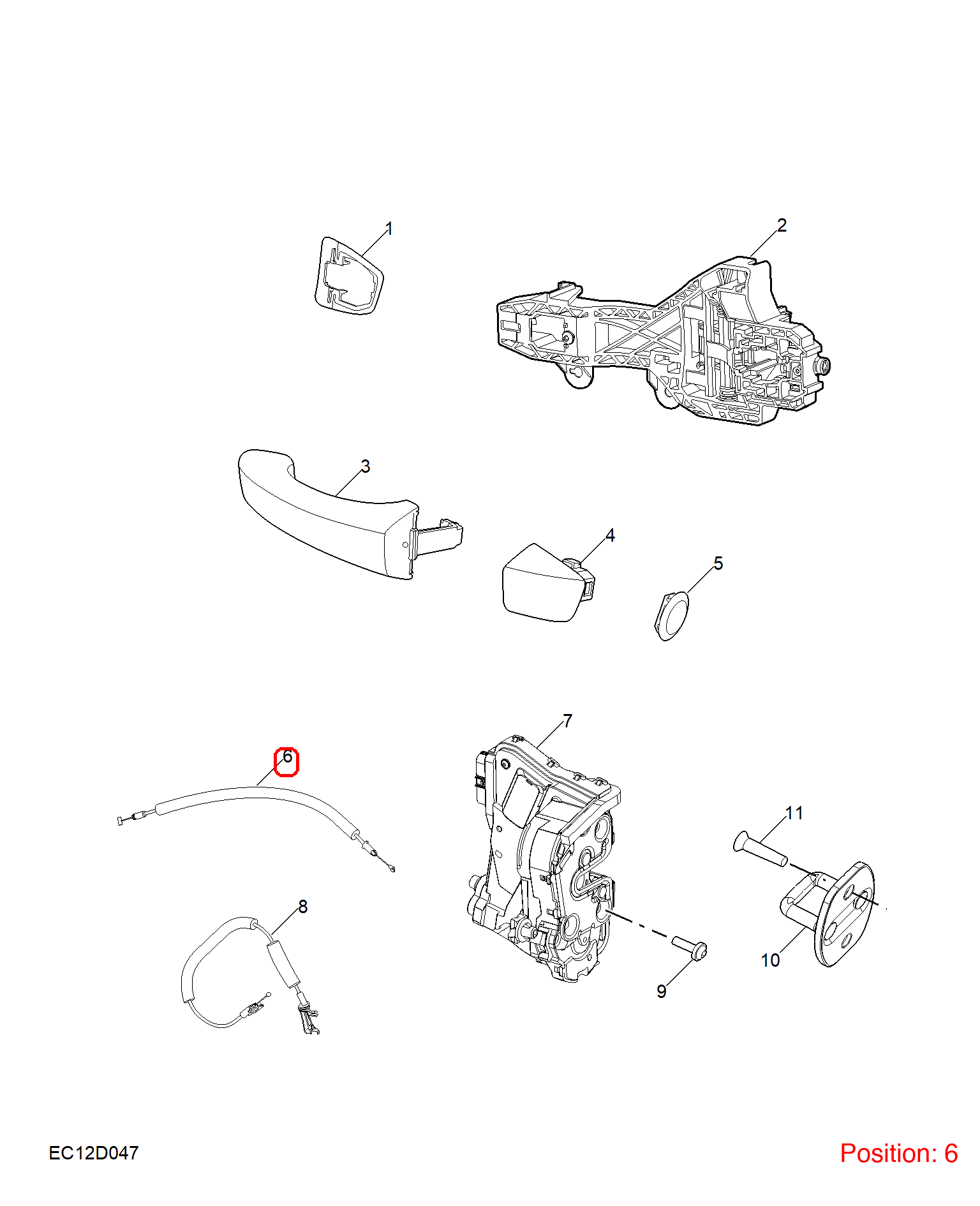 MG Door lock mechanism pull wire OEM 11315743 FOR MG5 11315743-MG_OEM