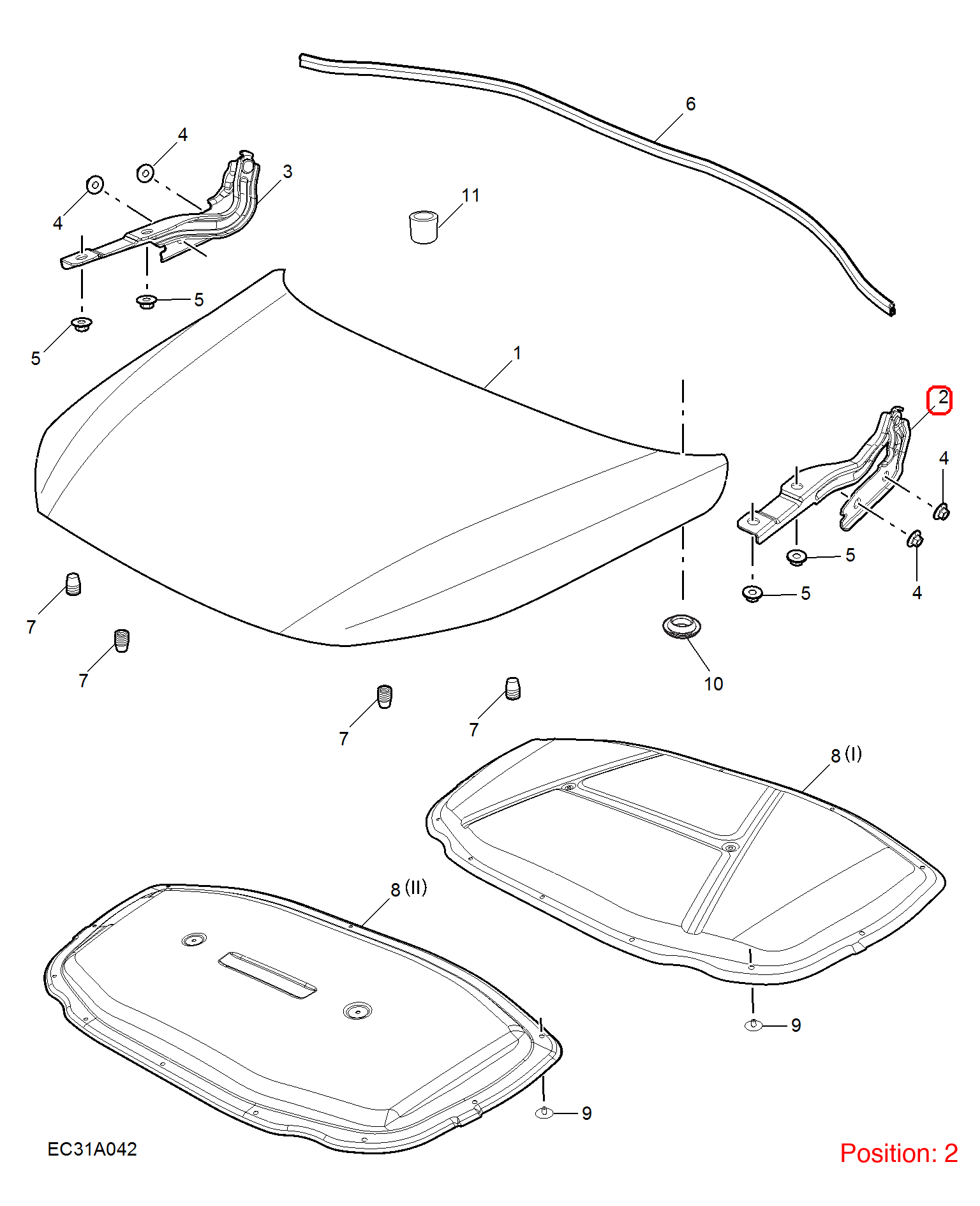 MG Hood hinge OEM 11324168SEPP FOR MG 11324168SEPP-MG_OEM