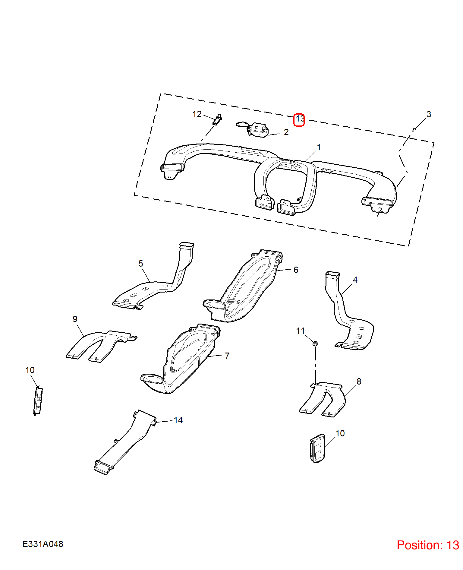 MG Air conditioning duct OEM 11338645 FOR MG 11338645-MG_OEM
